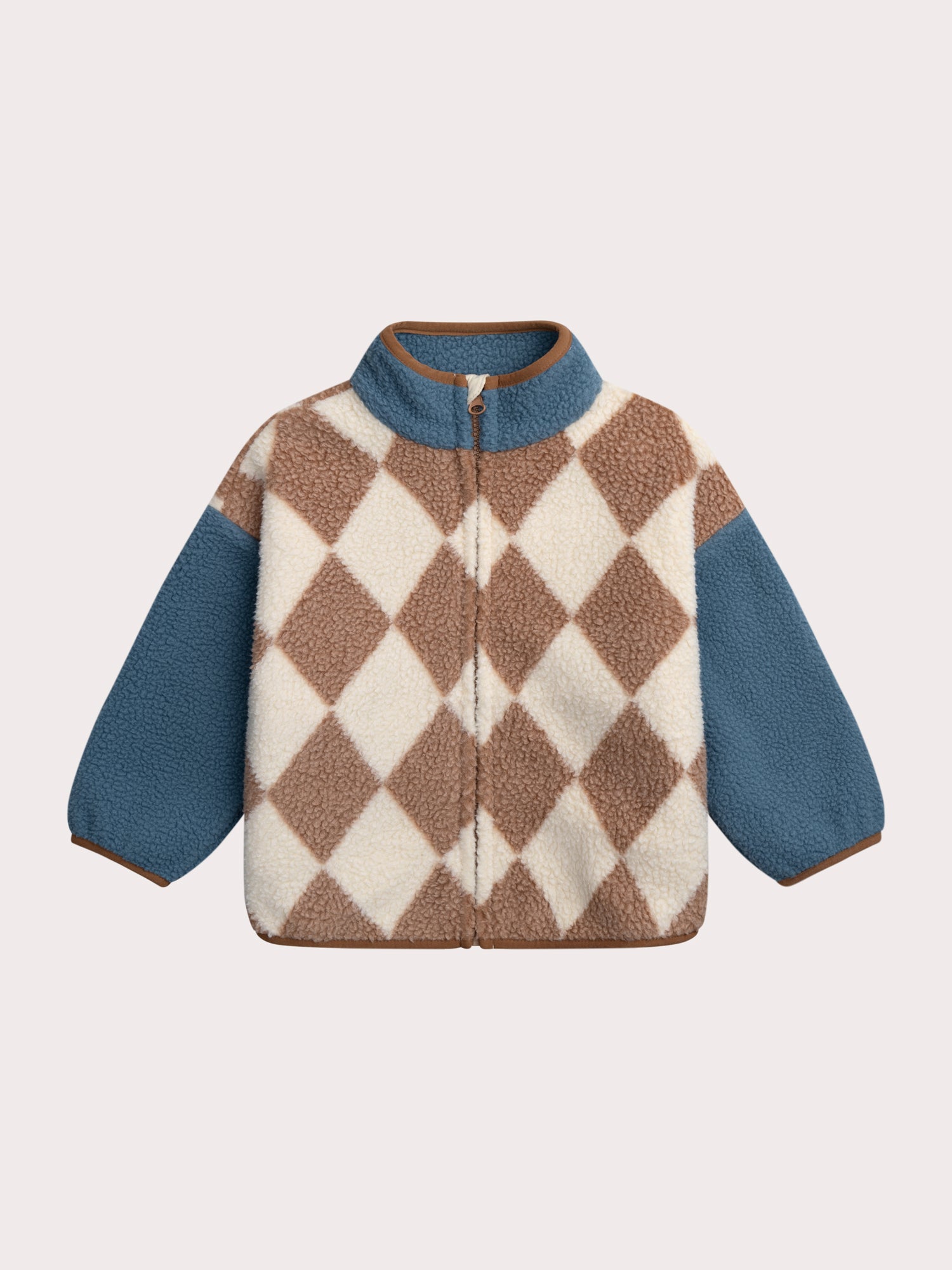 Sheep Effect Jacket with Check Pattern