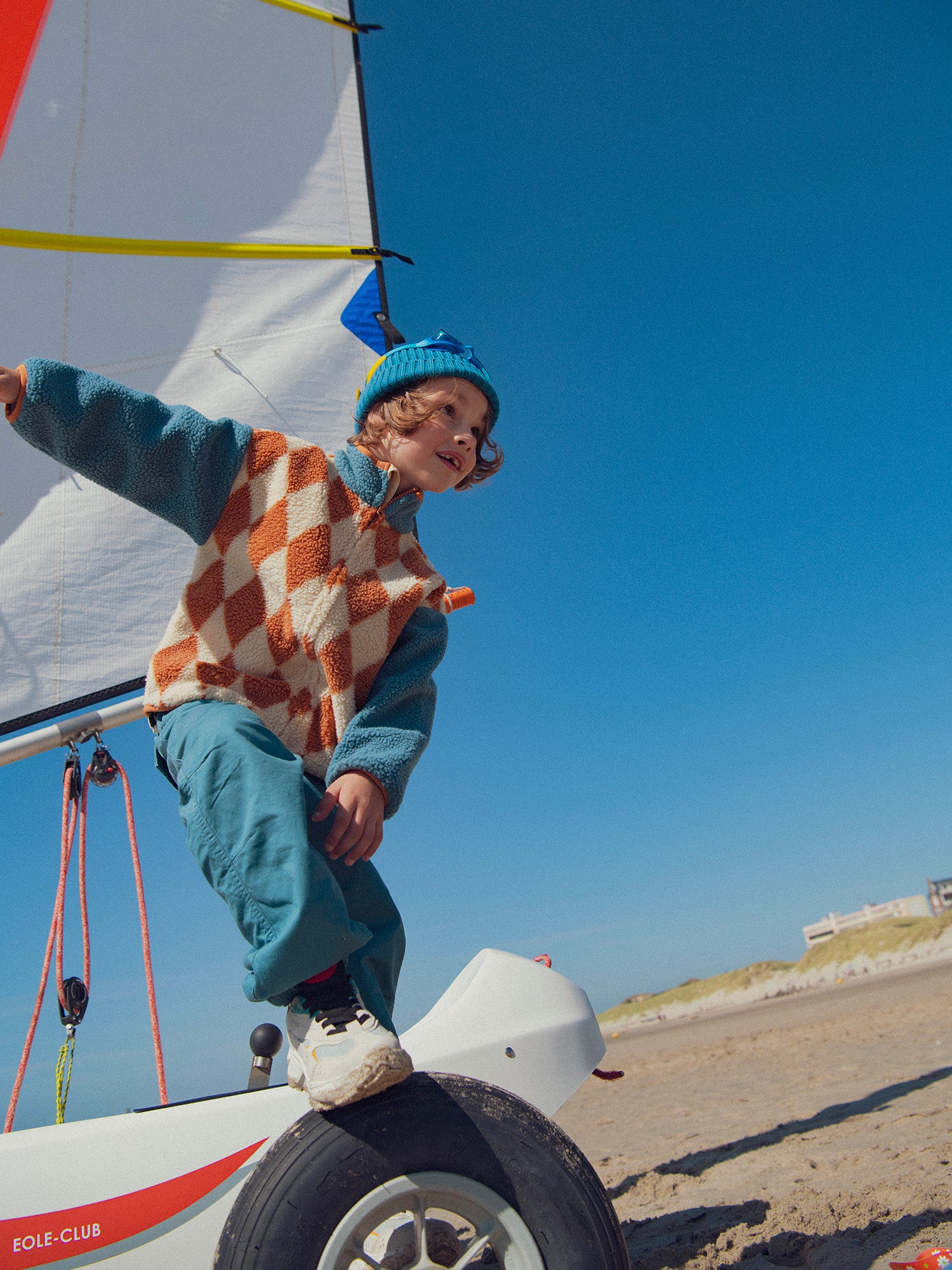 Sheep Effect Jacket with Check Pattern