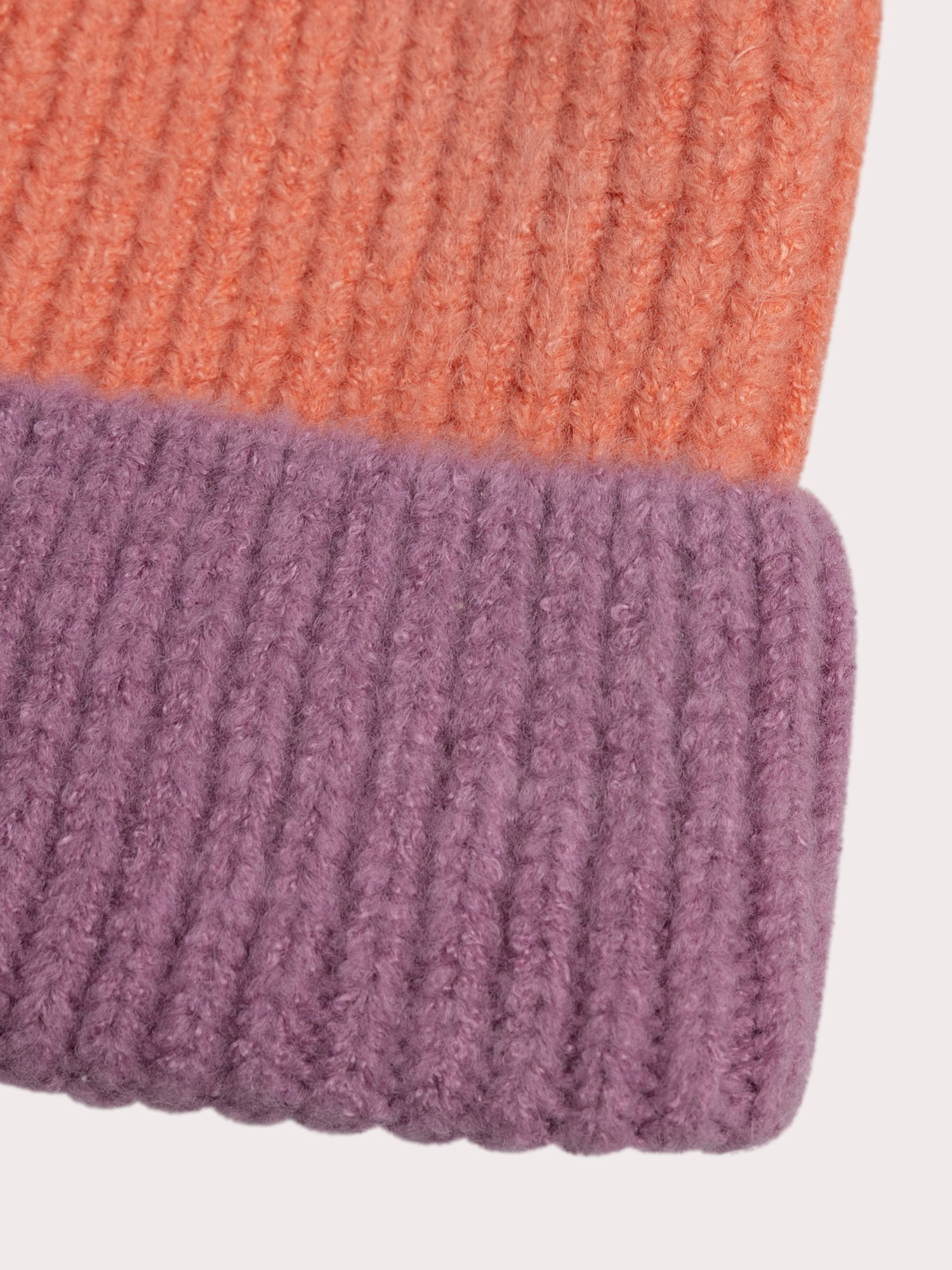 Two-tone Beanie with Pom Pom for Girl