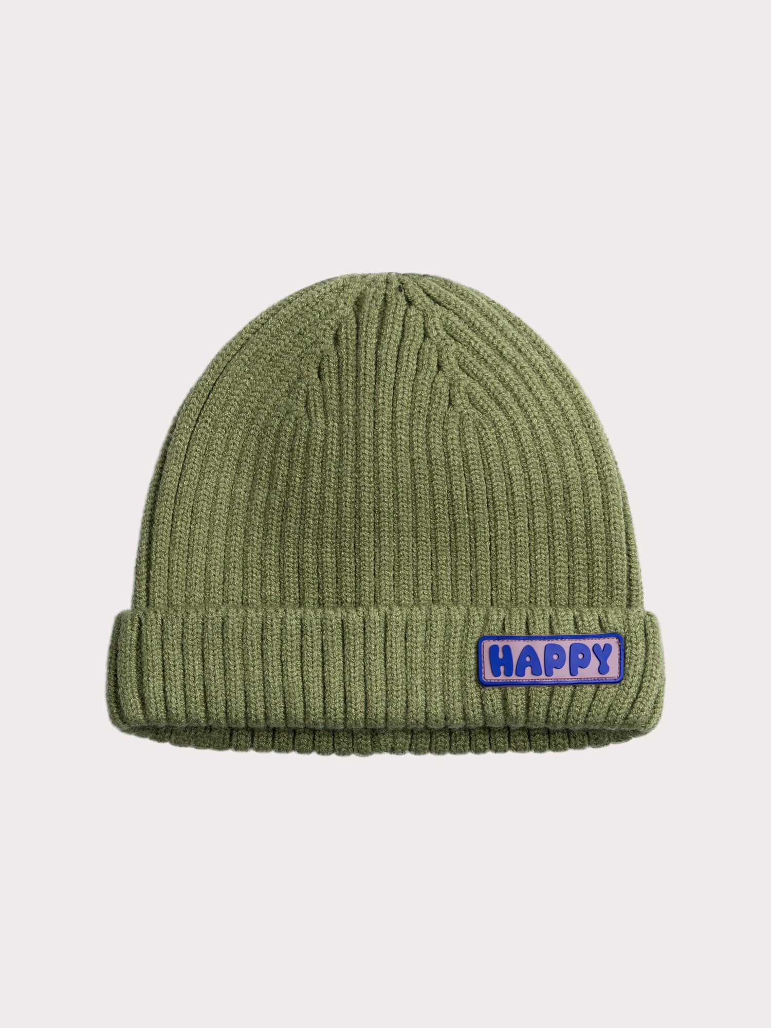 Khaki Ribbed Beanie for Boys