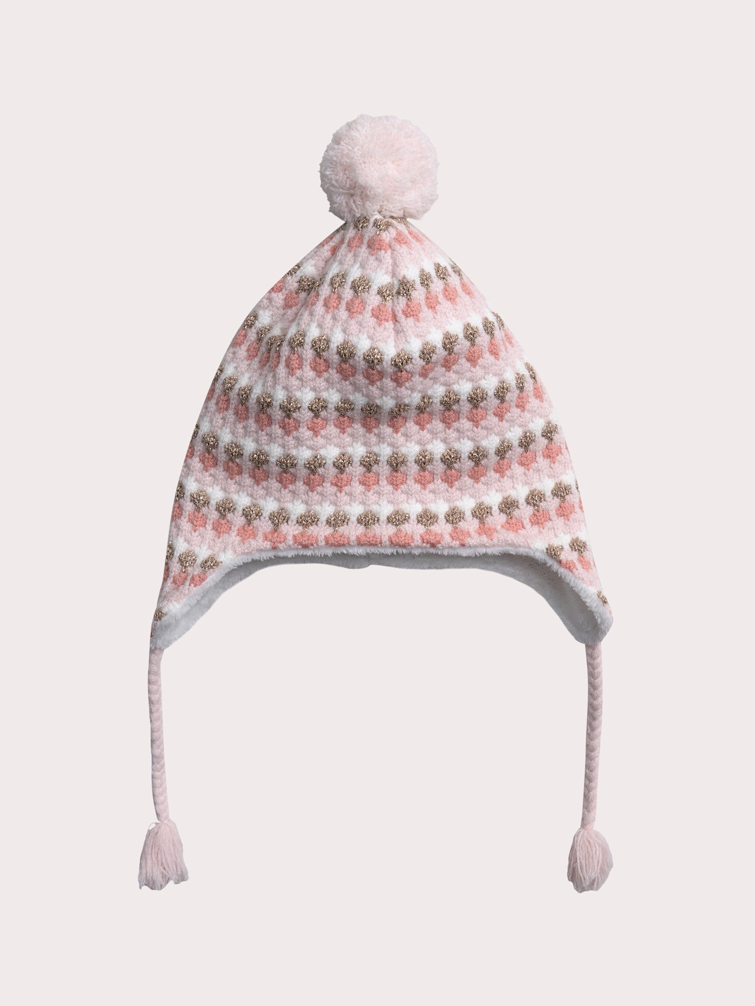 Pink hat with fantasy print for baby girl