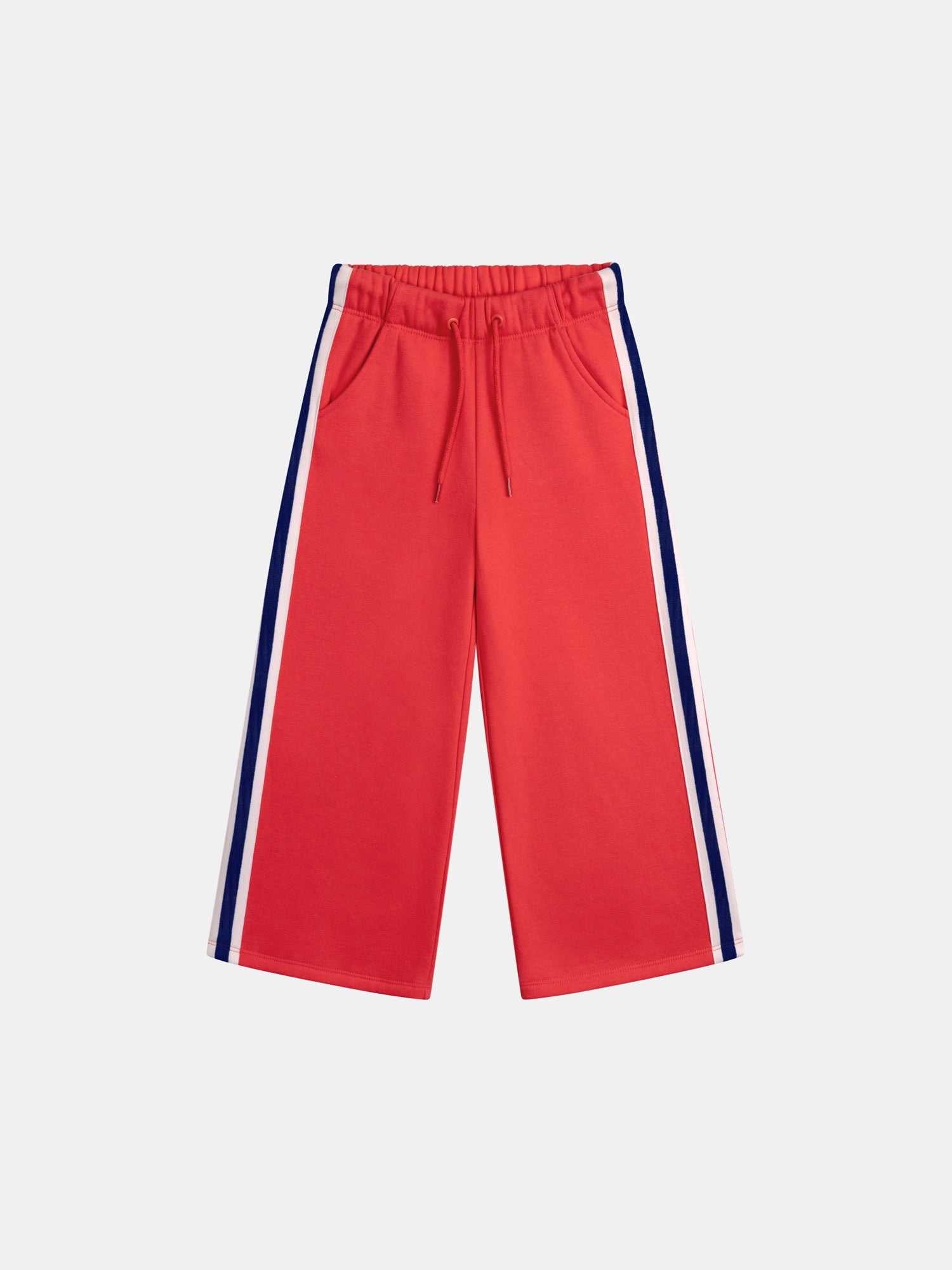 Red Fleece Pants with Colorful Stripes for Girls