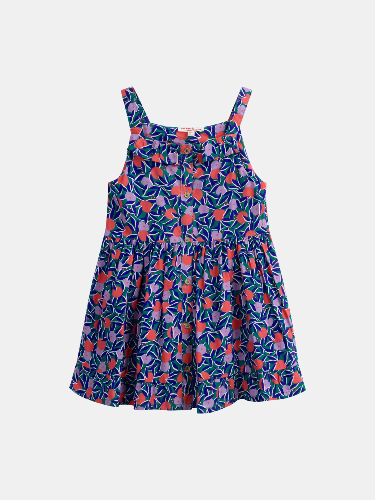 Strapless dress with floral print for girls