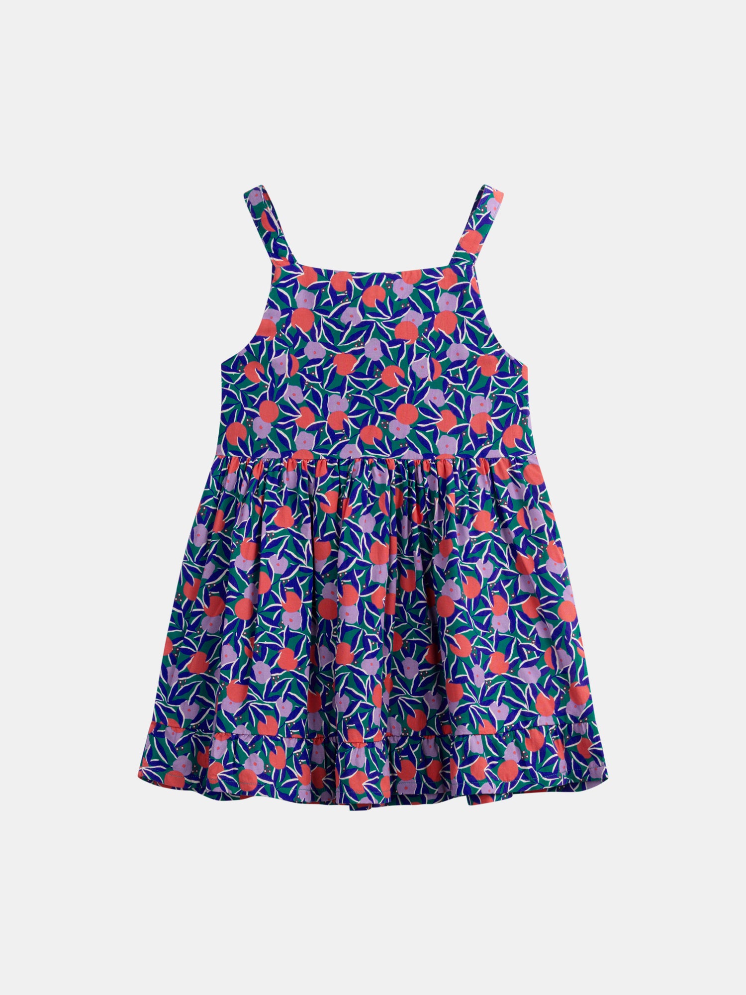 Strapless dress with floral print for girls