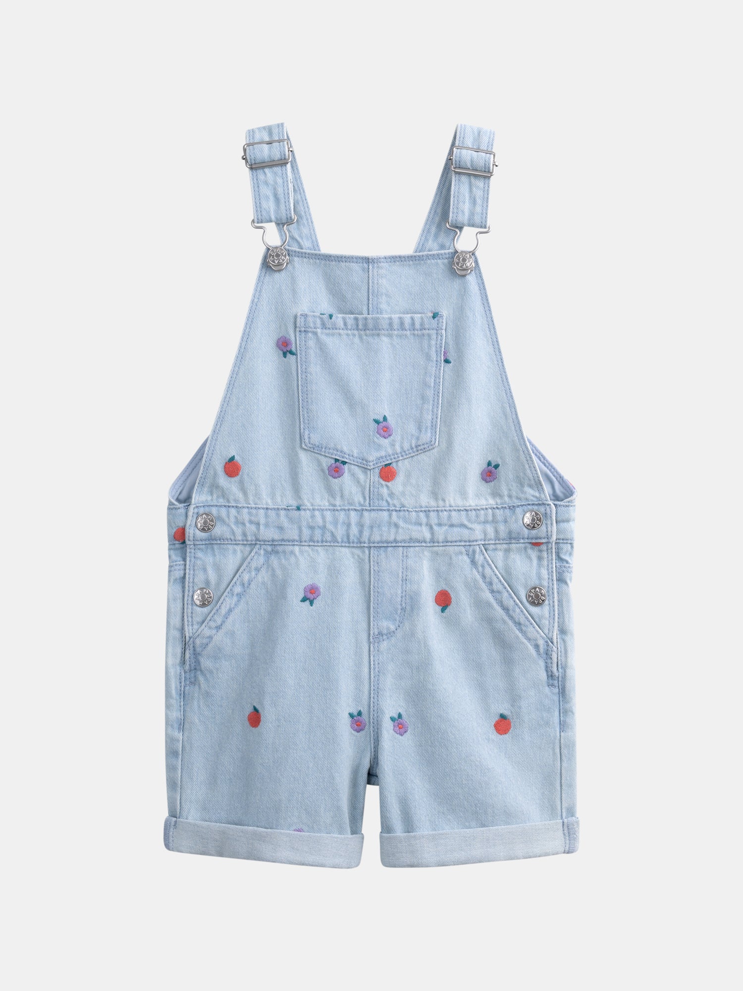 Embroidered Denim Overalls for Girls