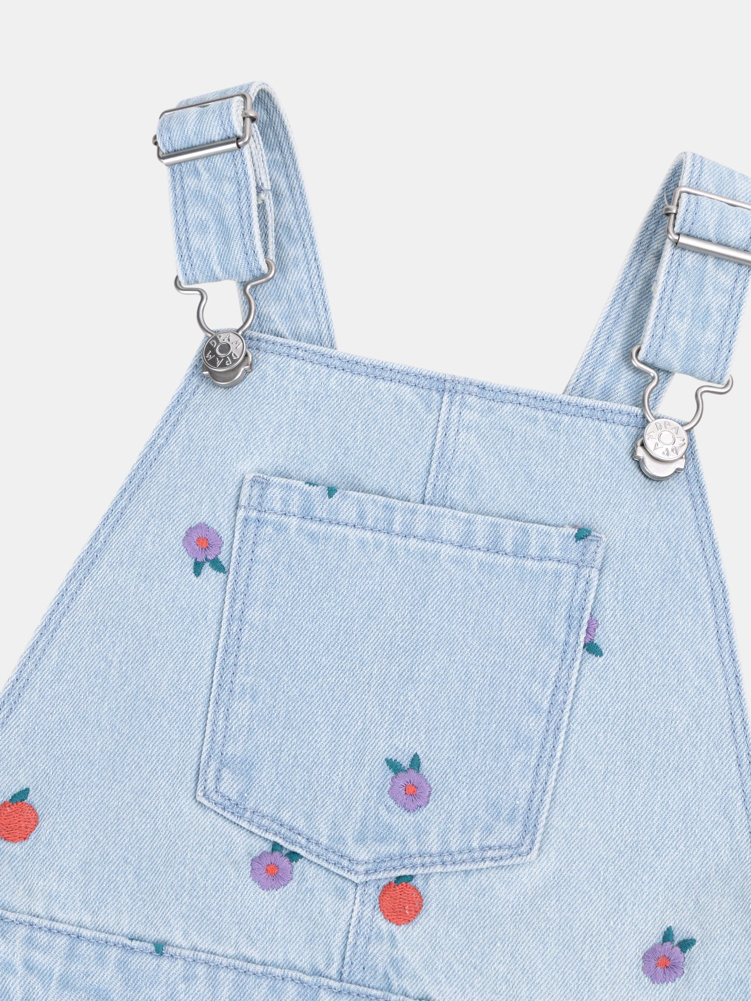 Embroidered Denim Overalls for Girls