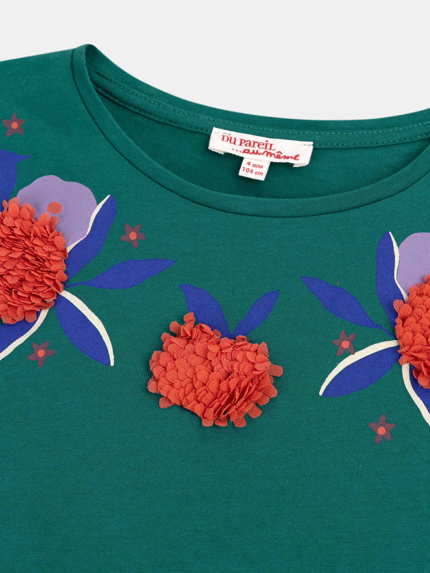 Green floral animation T-shirt for girls