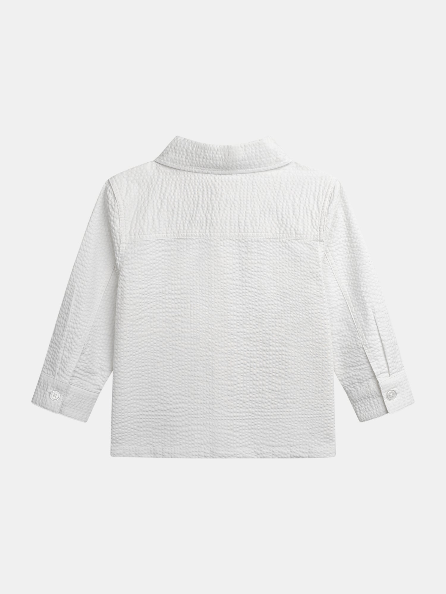 Textured Off-White Shirt with Pockets for Boys