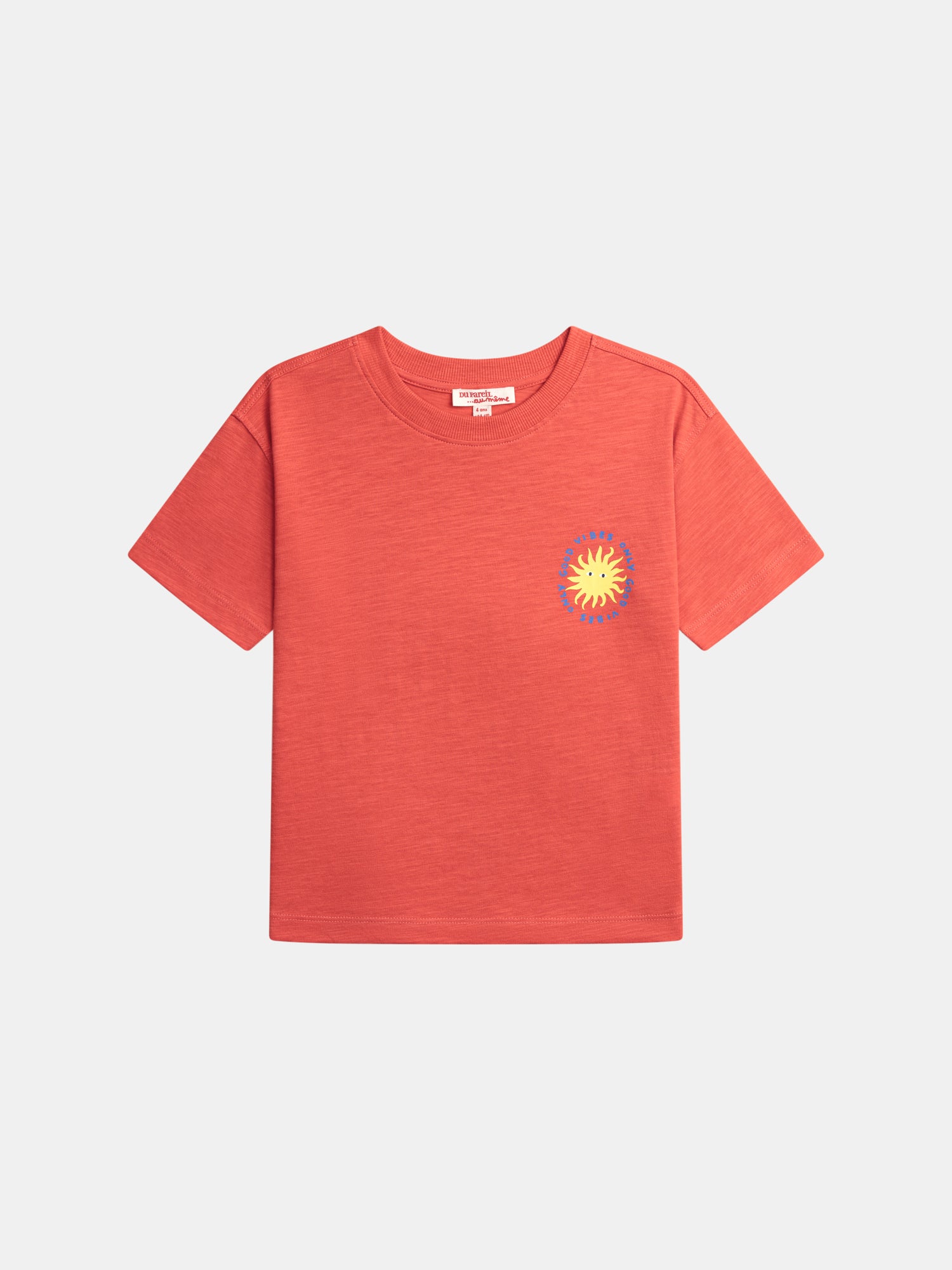 Red T-shirt with Sun Animation for Boys