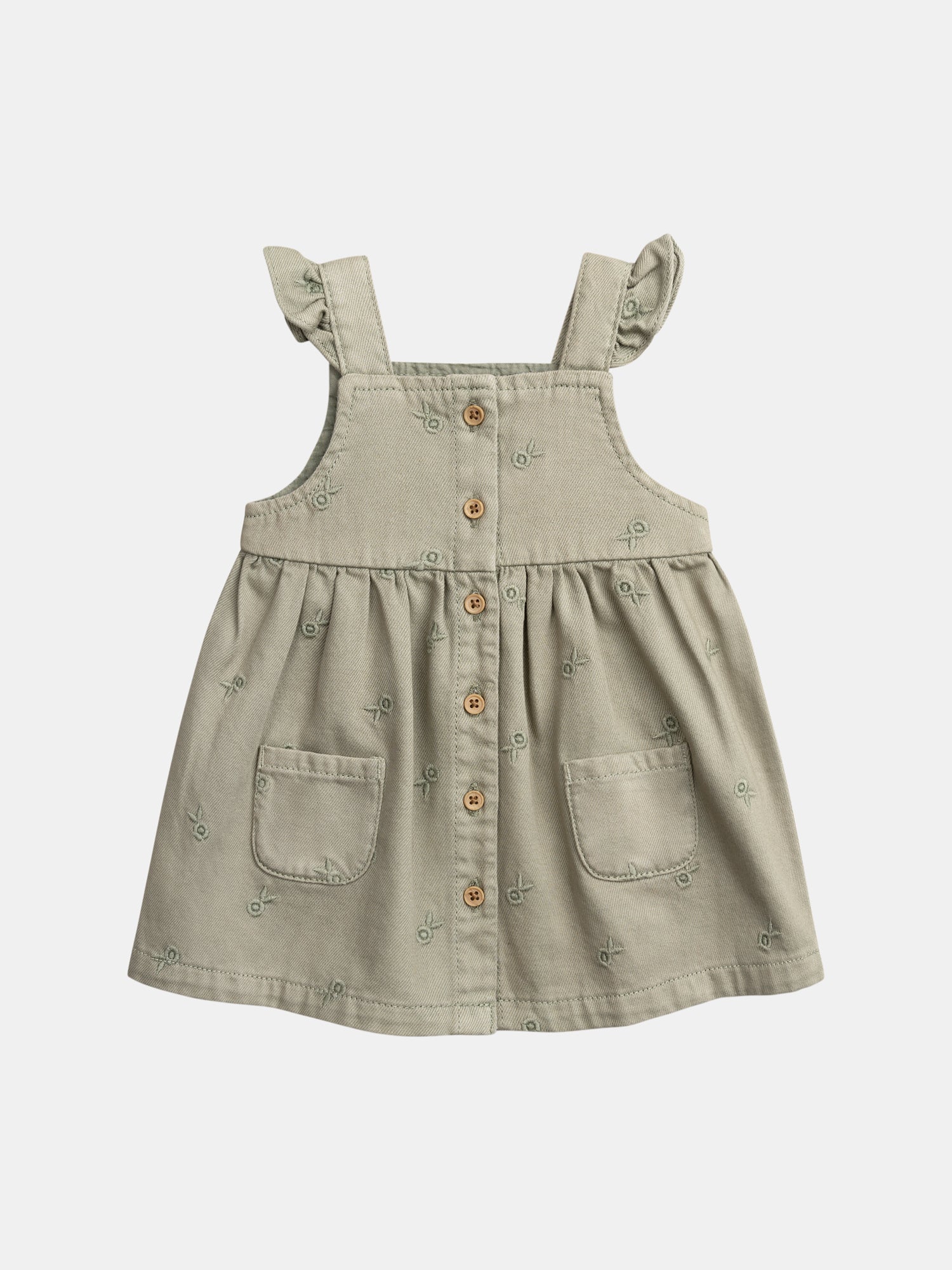 Dress dungarees with flower embroidery for baby girl