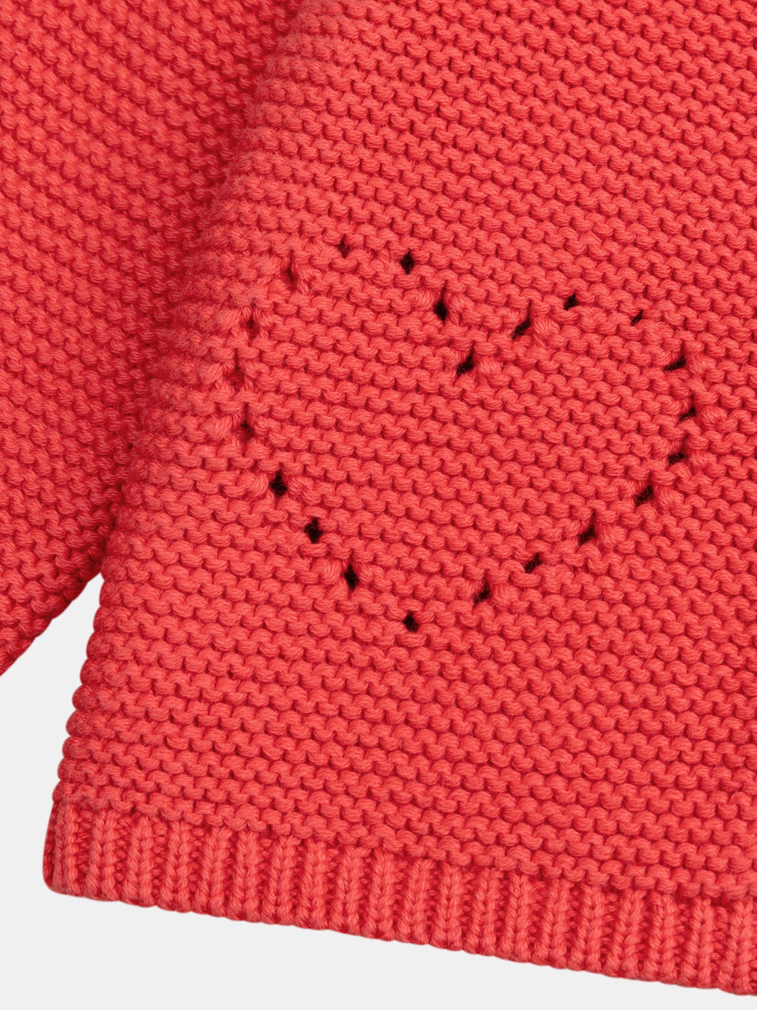 Watermelon Knit Cardigan with Heart Pockets for Baby Girl