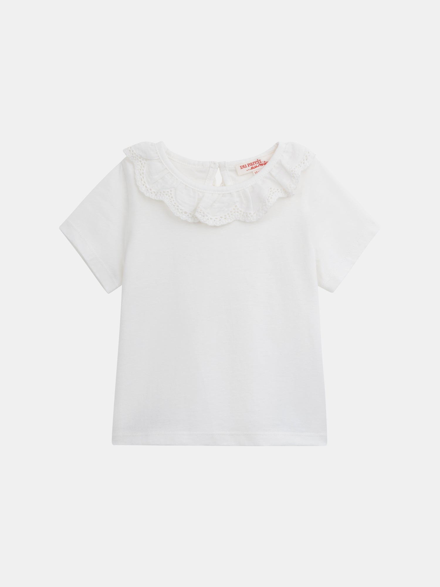 Elegant pink baby bra with embroidered and ruffled collar for girls