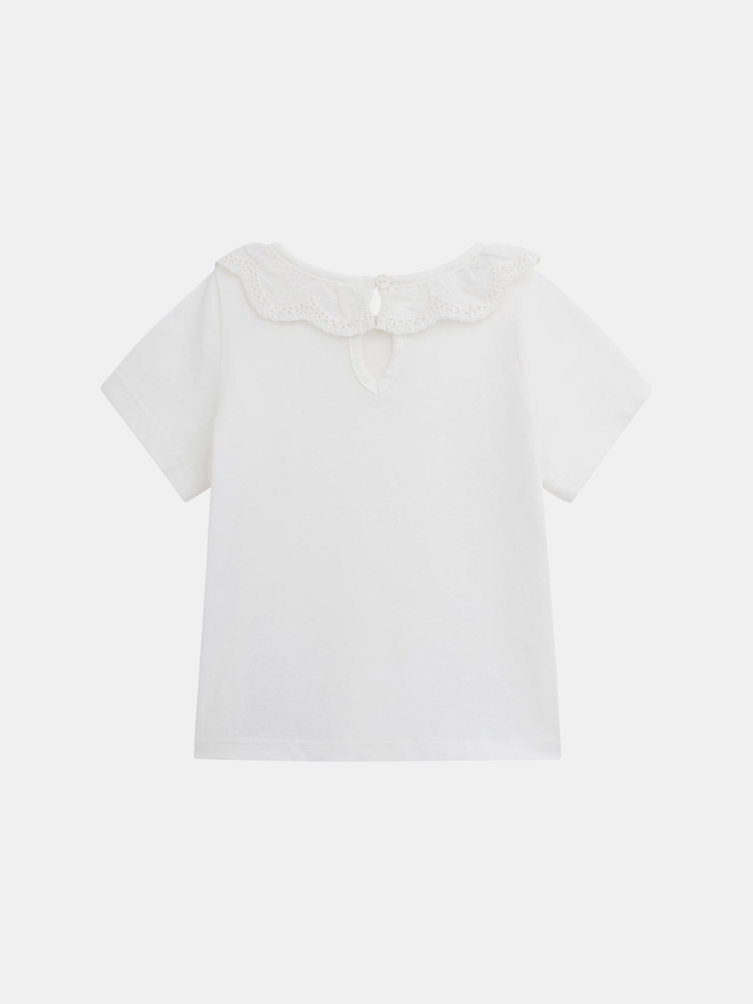 Elegant pink baby bra with embroidered and ruffled collar for girls