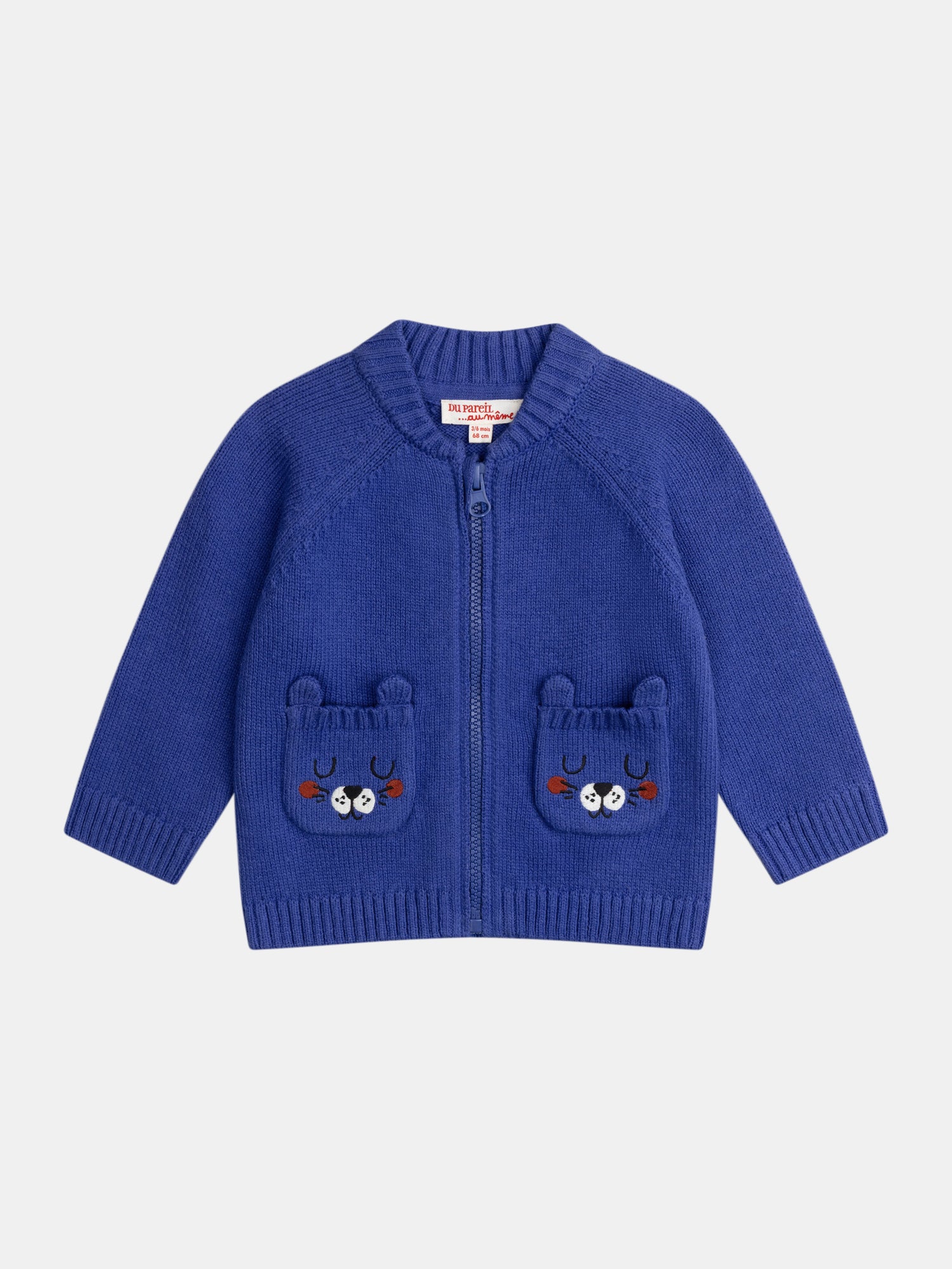 Blue Tiger Knit Vest for Baby Boy