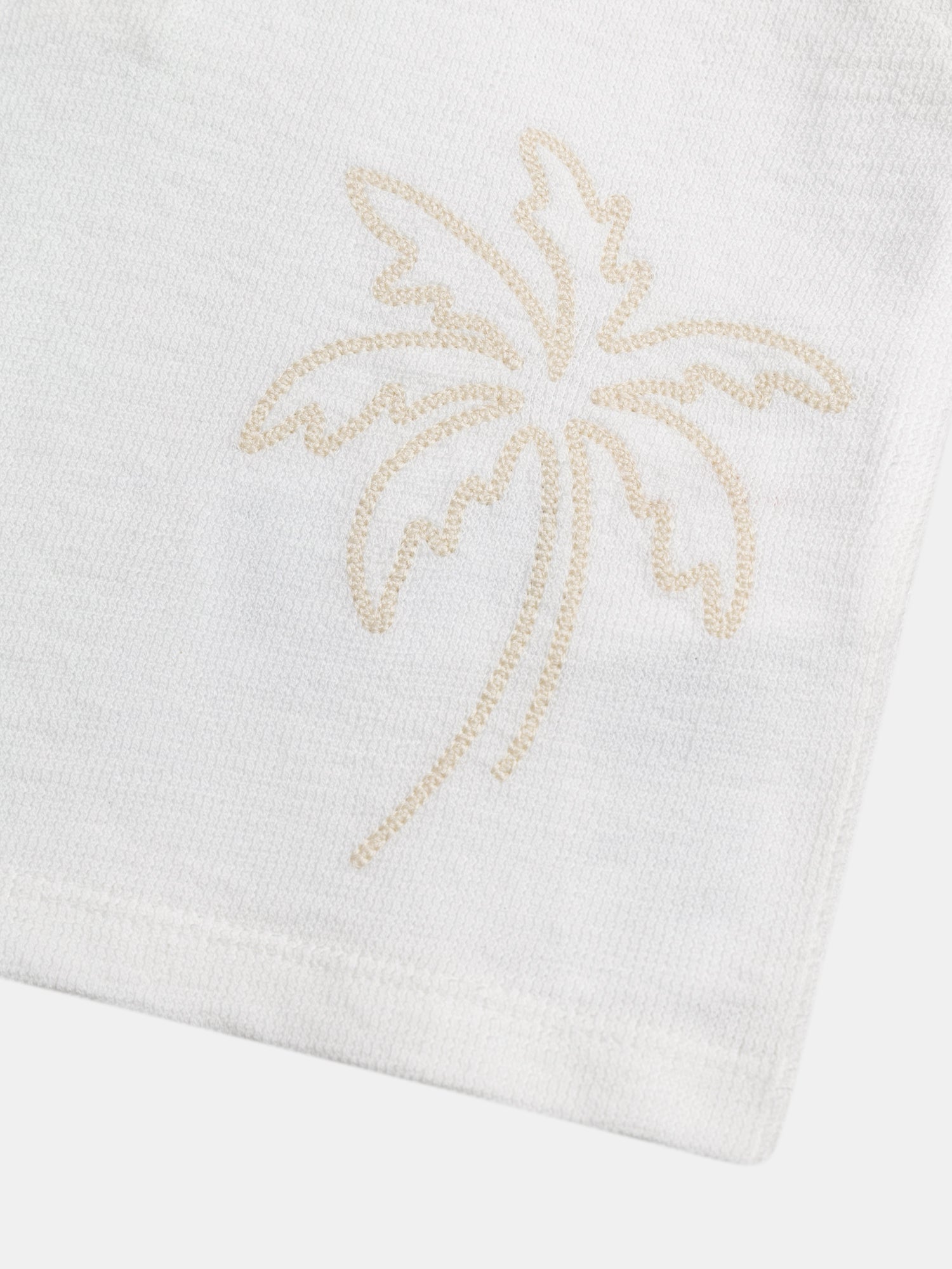 Ecru polo with palm embroidery for baby boy