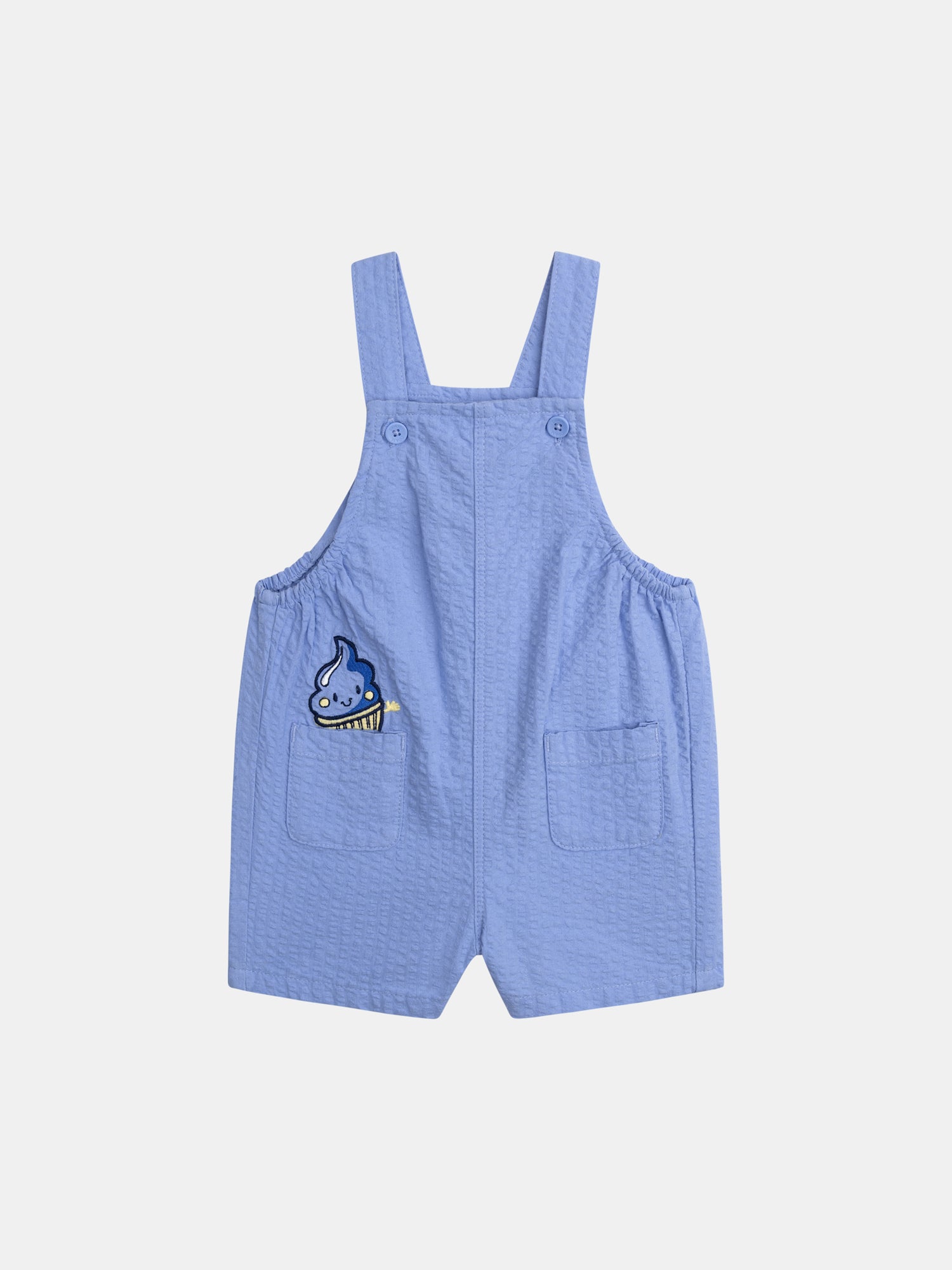 Blue short overalls for baby boy