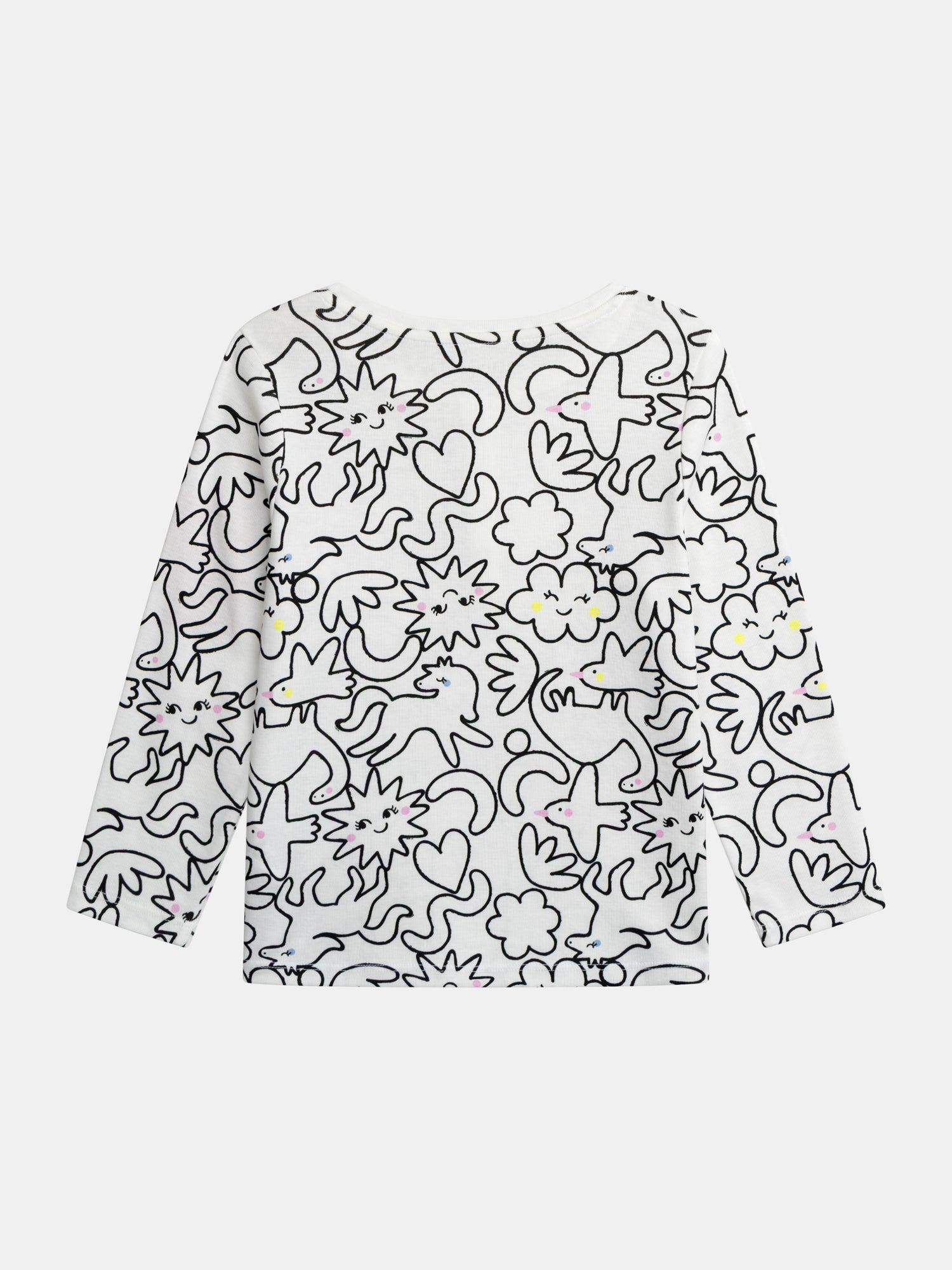 Long cream pajamas with all-over "DREAM" print for girl's child