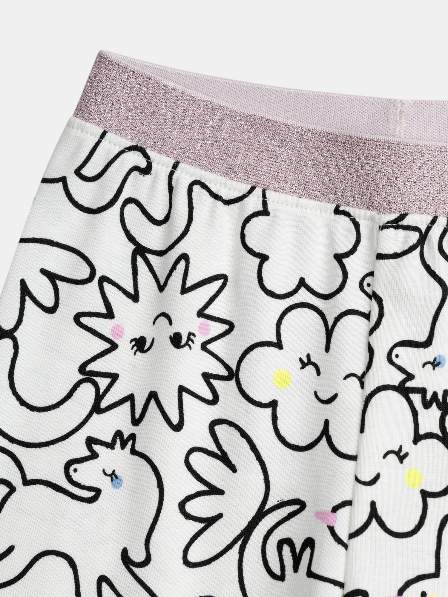 Long cream pajamas with all-over "DREAM" print for girl's child