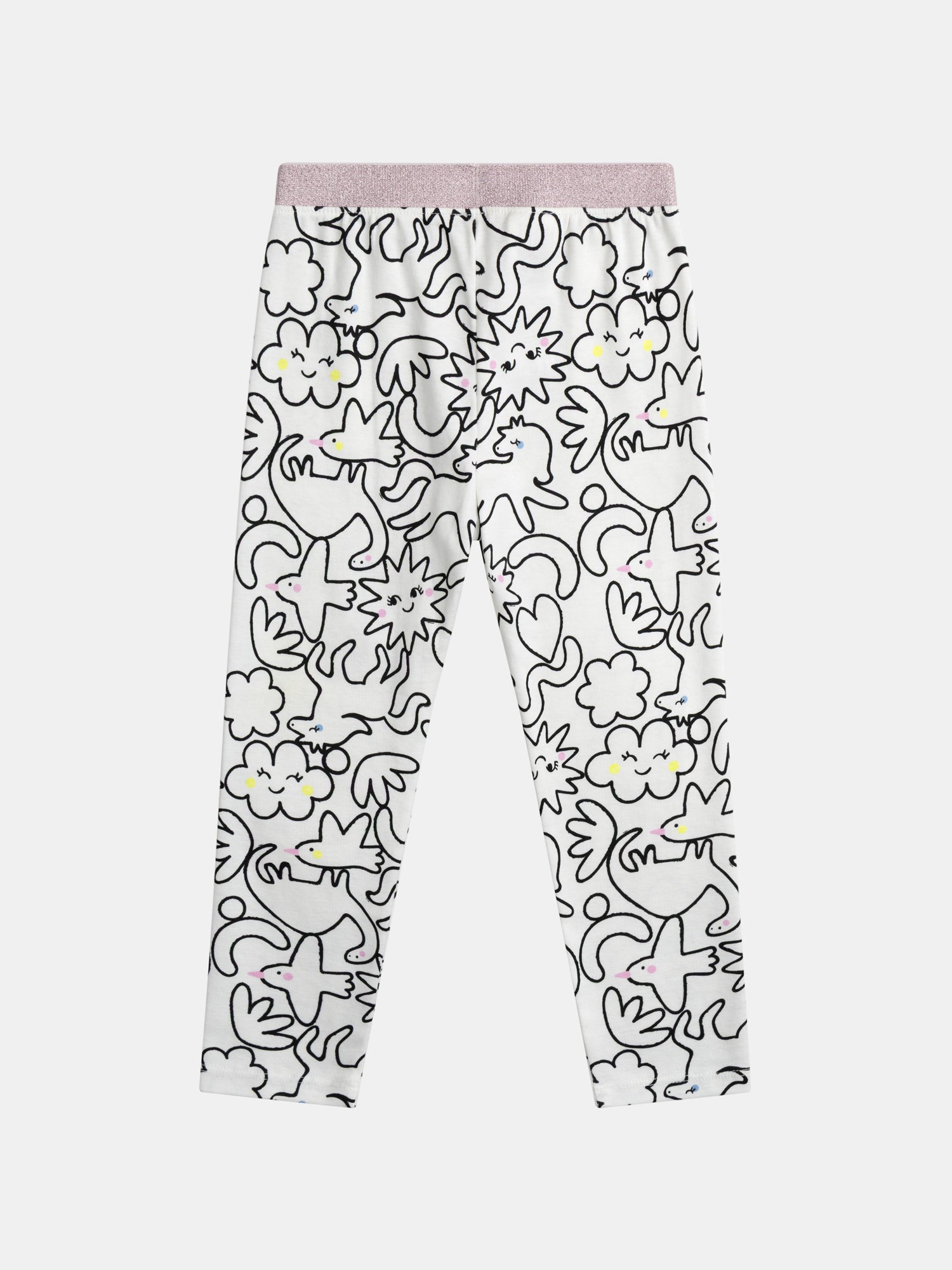 Long cream pajamas with all-over "DREAM" print for girl's child