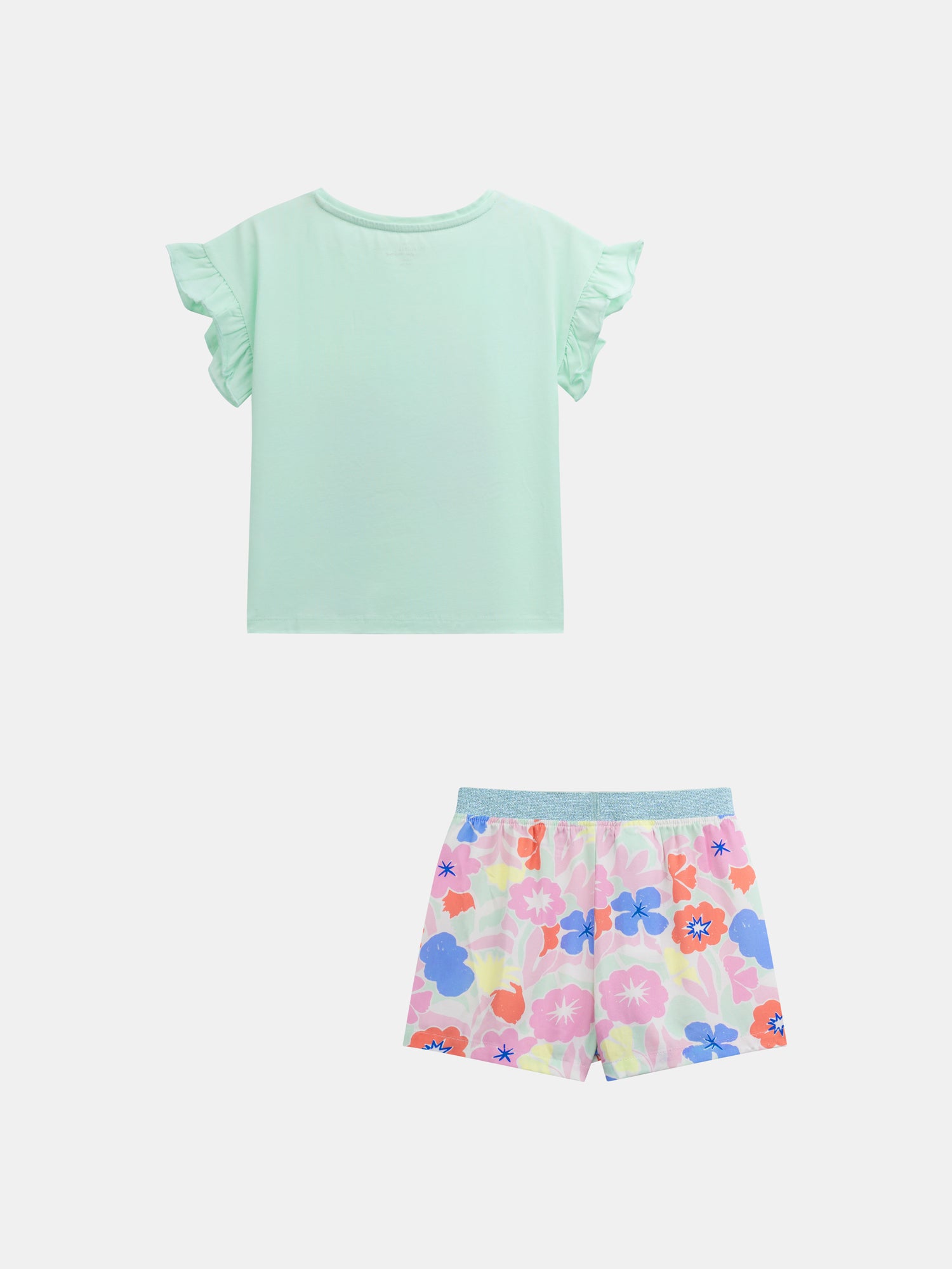 Short phosphorescent pajamas with "Exotic Mood" print for girls