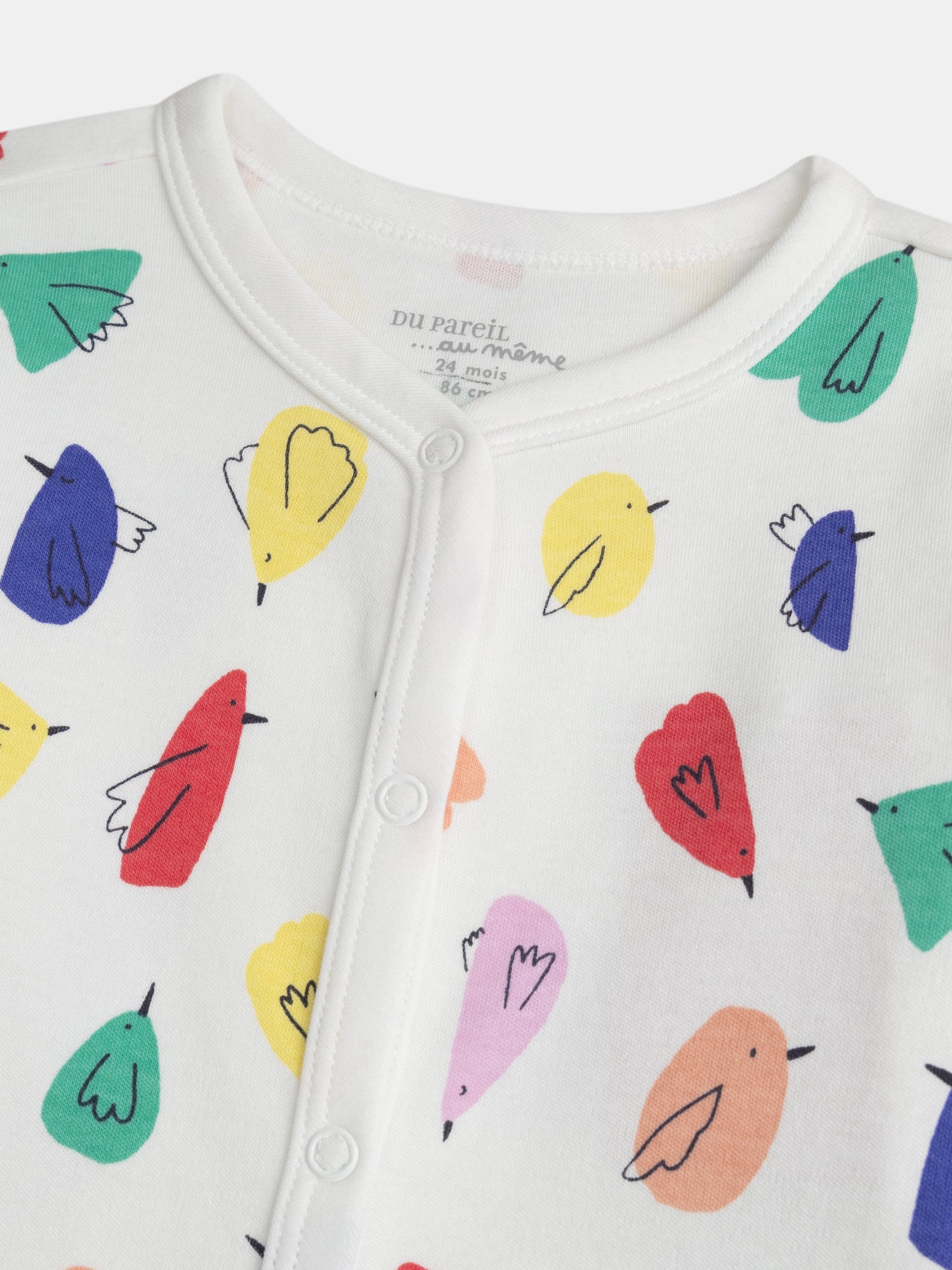 Cream-Printed All-Over Bodysuit for Baby Girl