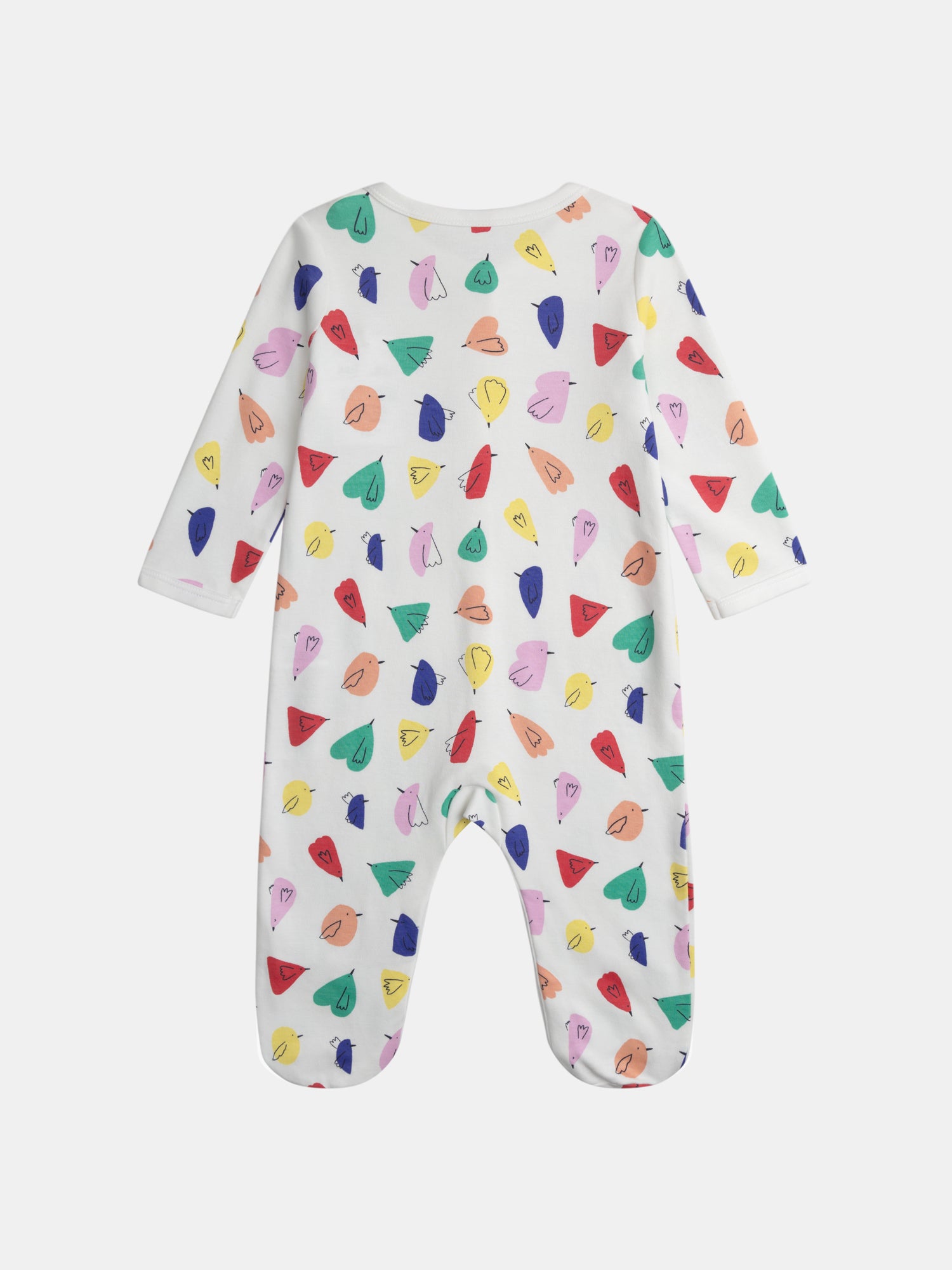 Cream-Printed All-Over Bodysuit for Baby Girl
