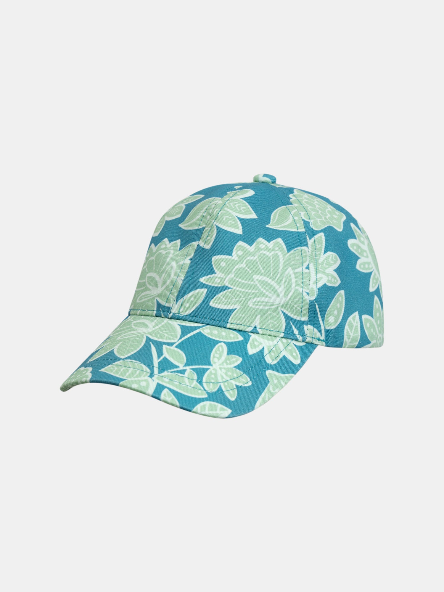 Blue floral print cap for girls