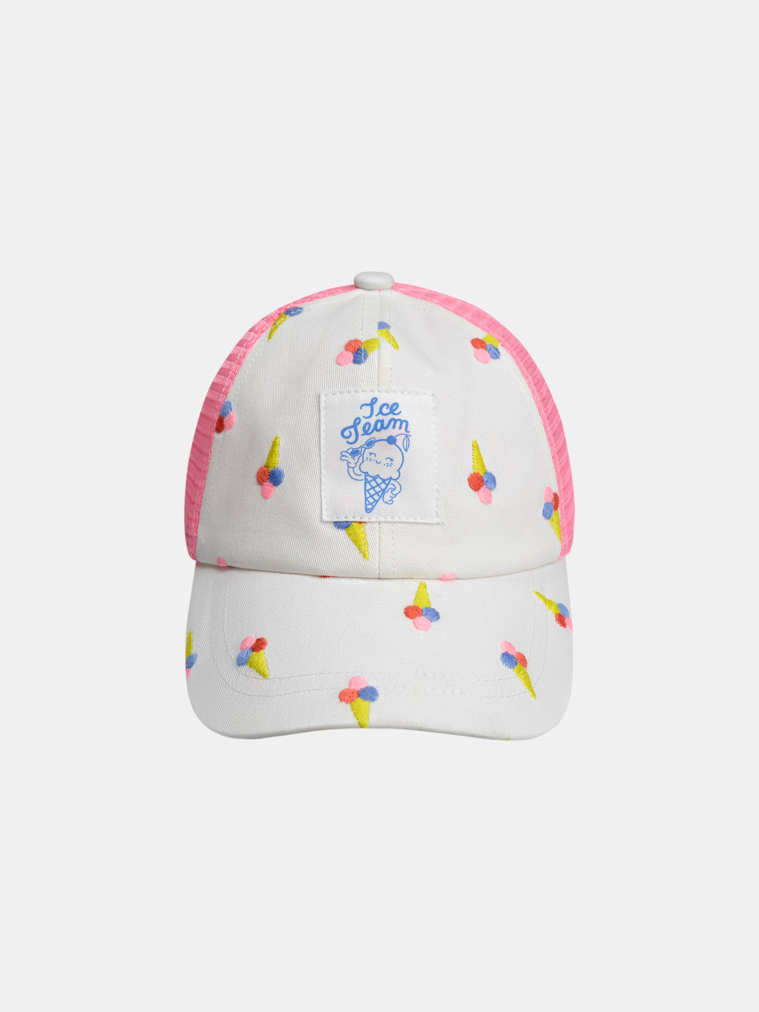 Beige Cap with Ice Cream Pattern for Girls