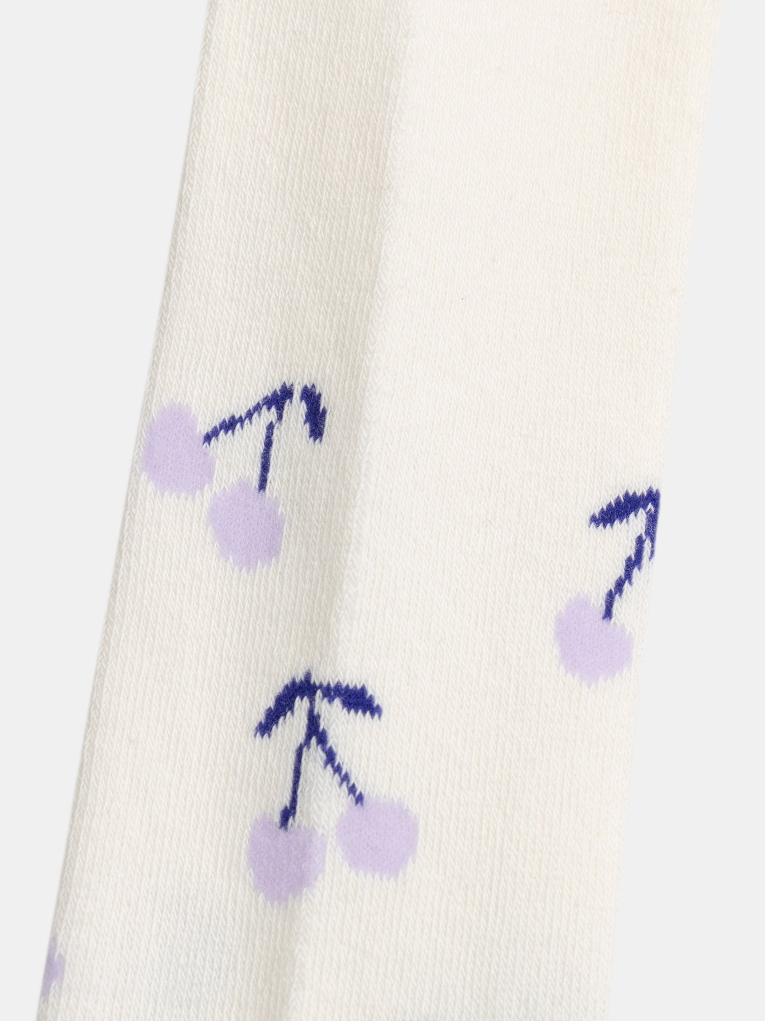 Ecru tights with cherry pattern for girls