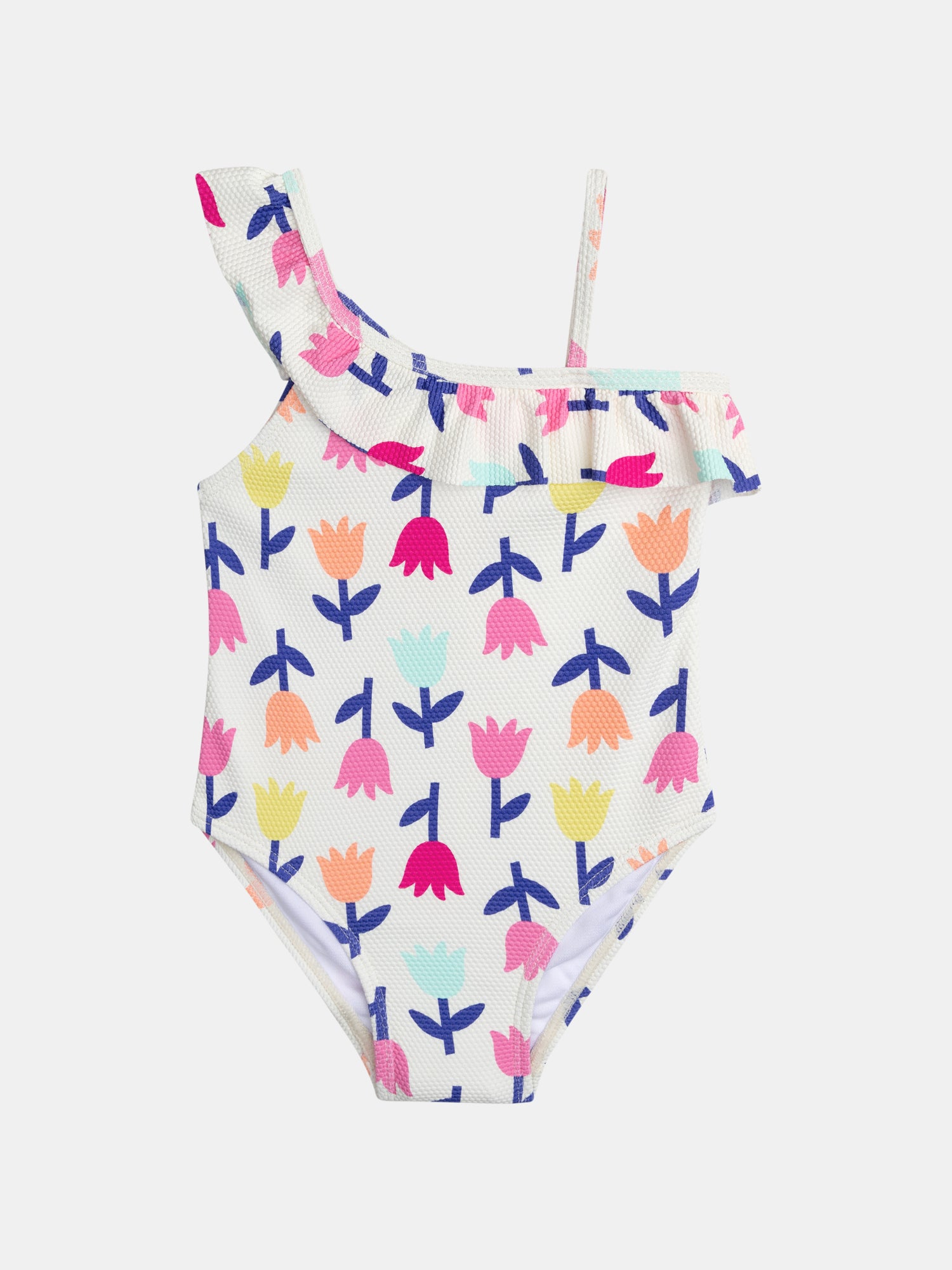 One-piece swimsuit with tulip print for girls