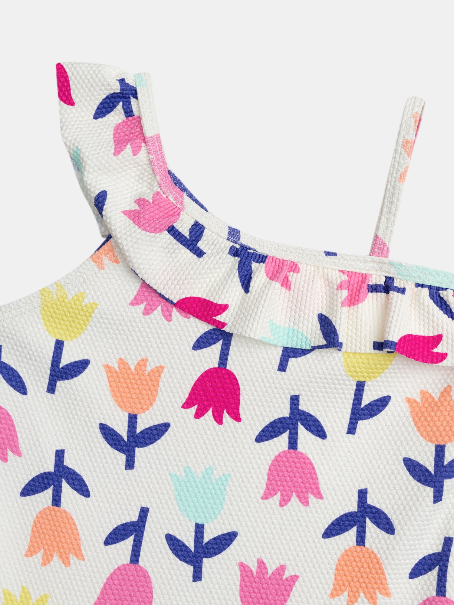 One-piece swimsuit with tulip print for girls