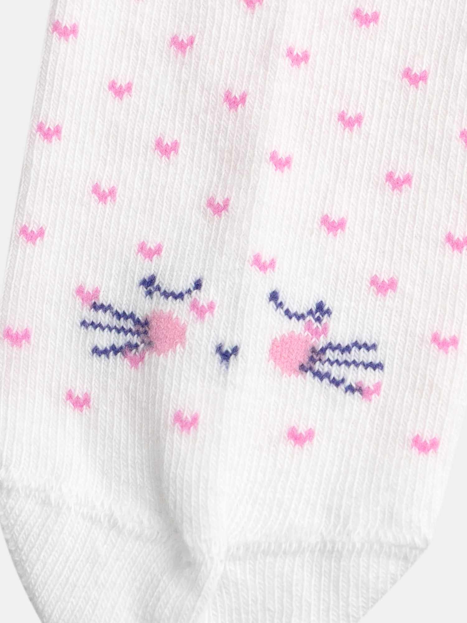 Chaussettes écrues motif chat pour bébé fille