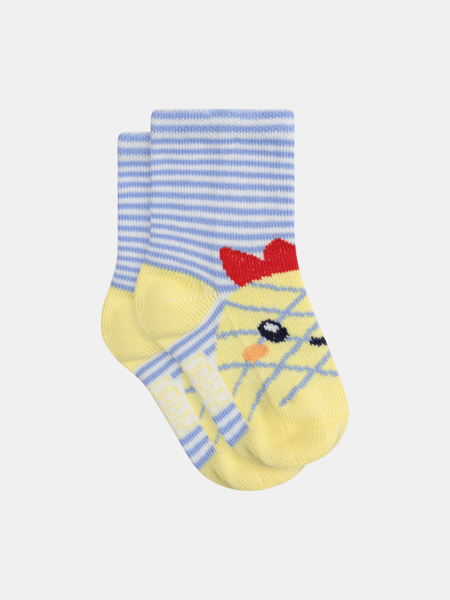 Blue striped socks with pineapple motif for baby boys