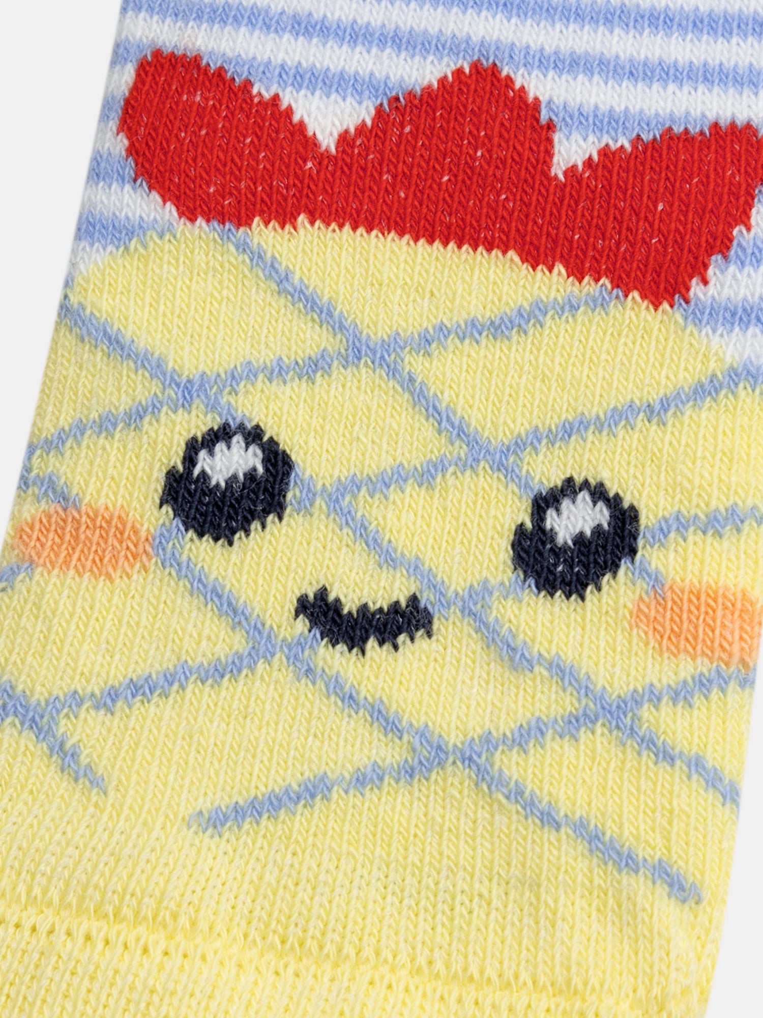Blue striped socks with pineapple motif for baby boys