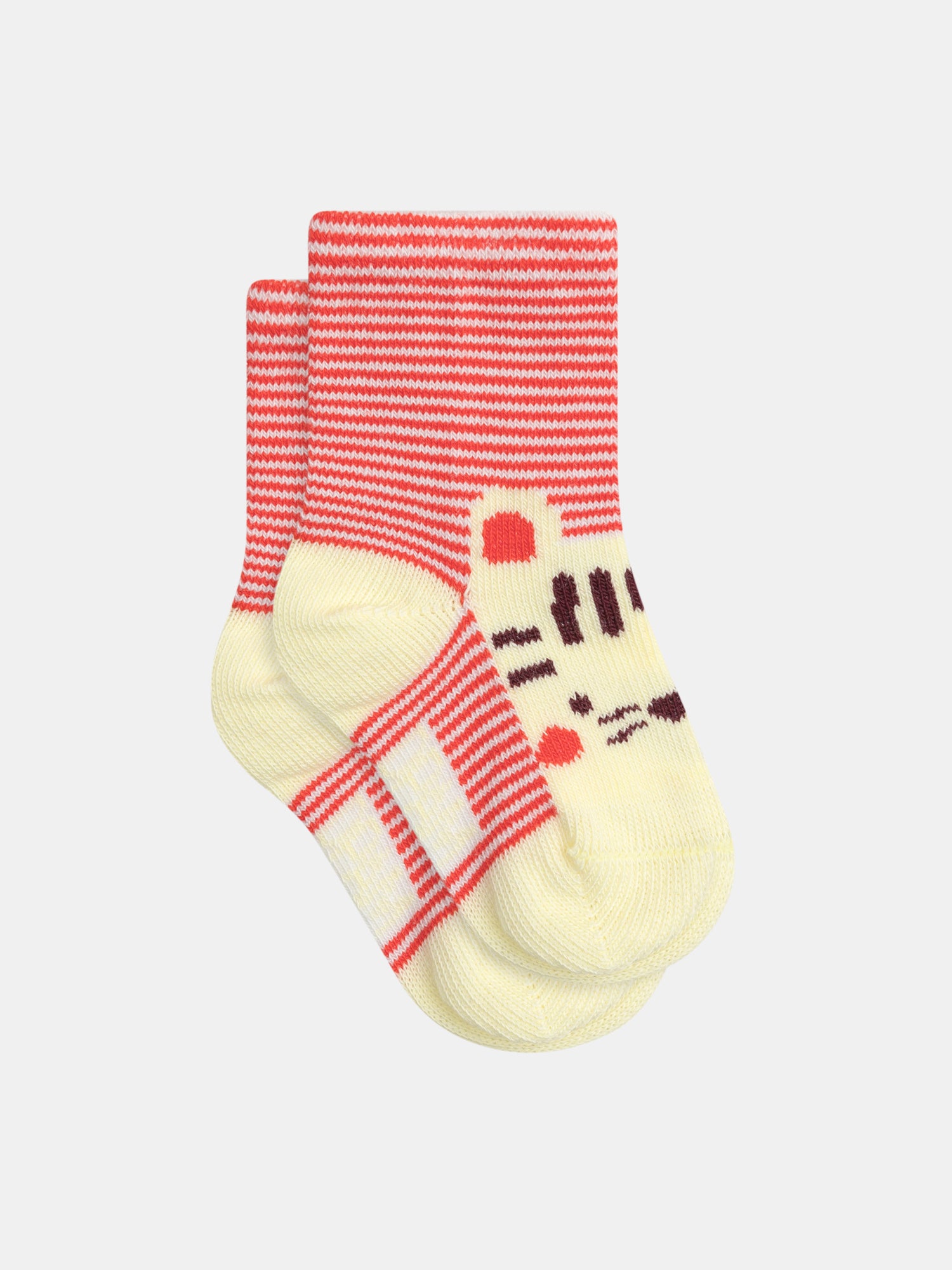 Chaussettes à rayures oranges et motif tigres pour bébé garçon