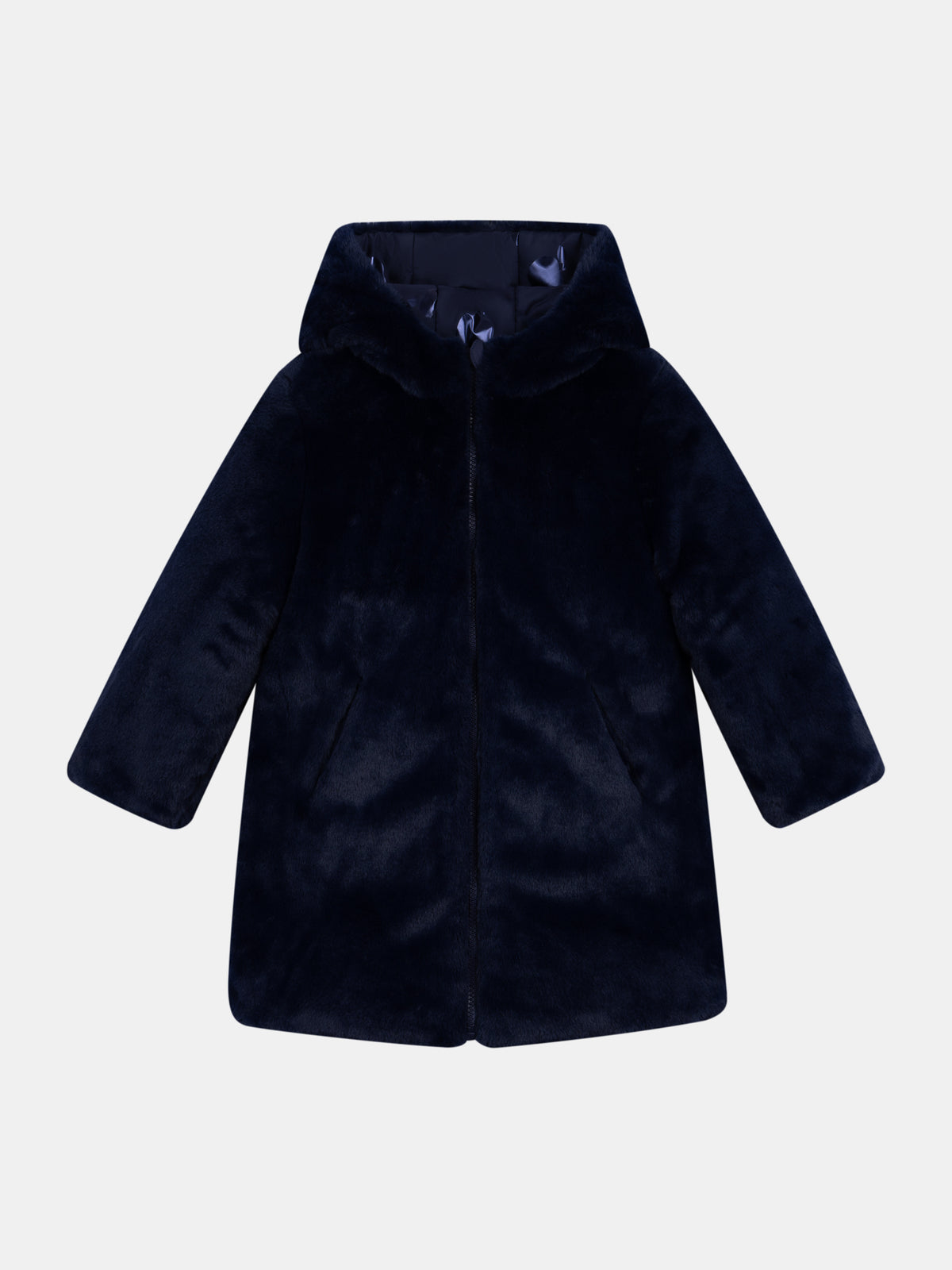 Reversible Parka with Apple Print for Girls