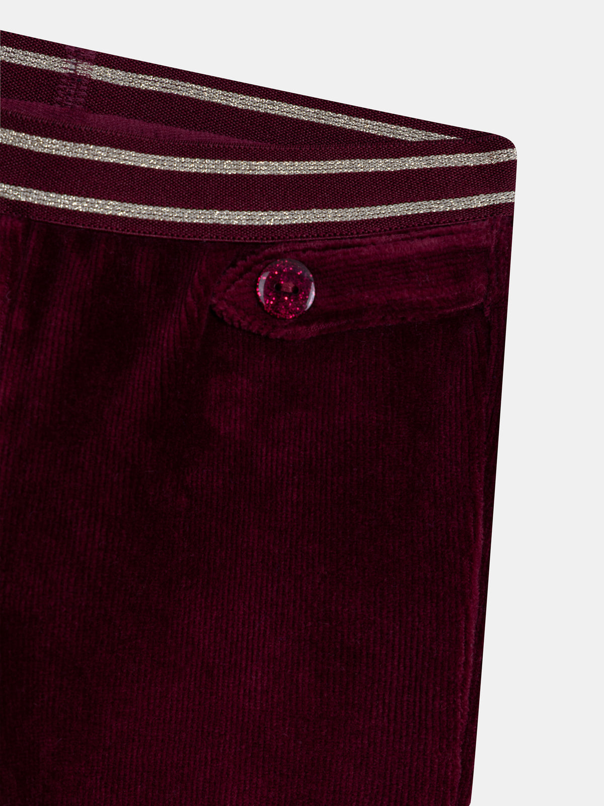 Purple velvet pants with fancy belt for girls