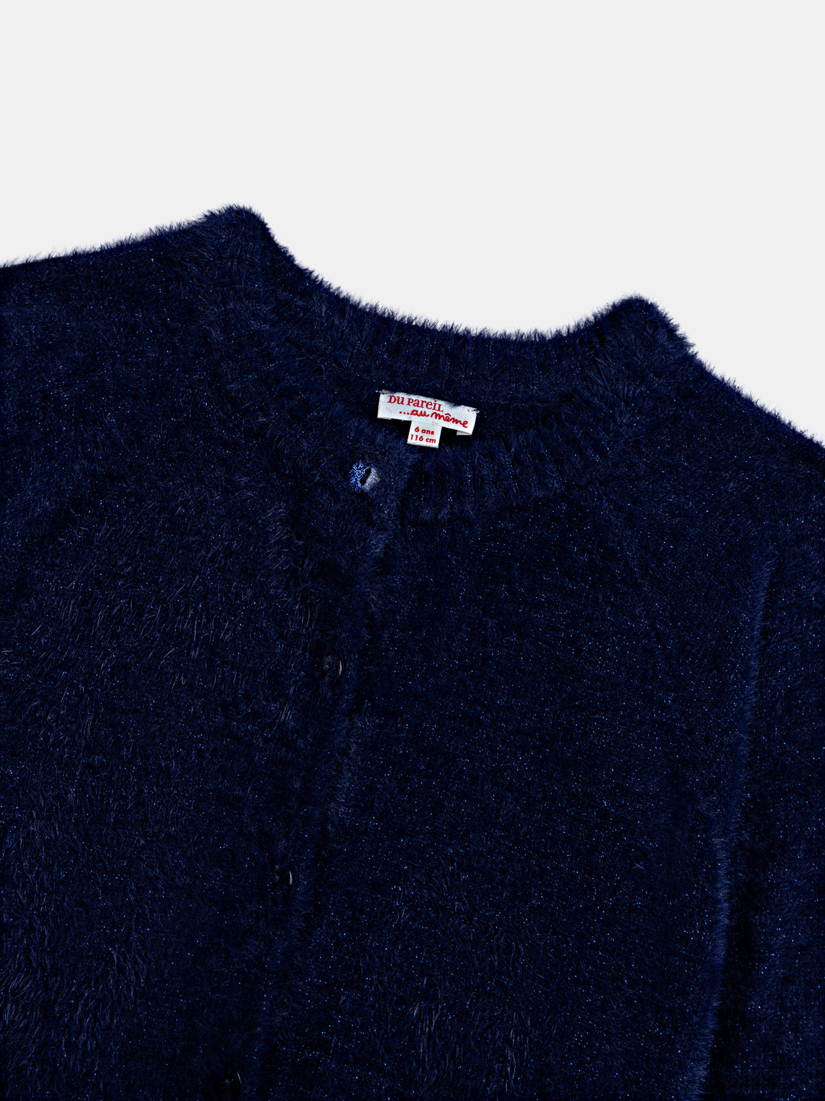 Navy Plush Knit Cardigan for Girls