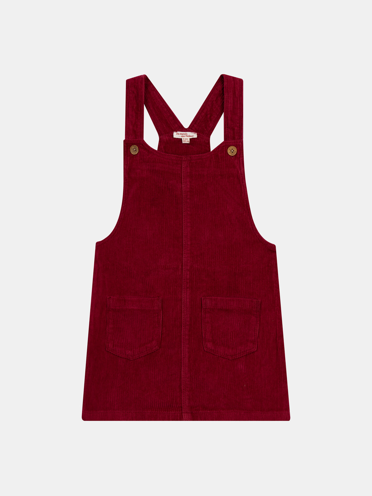Red Velvet Overall Dress for Girls