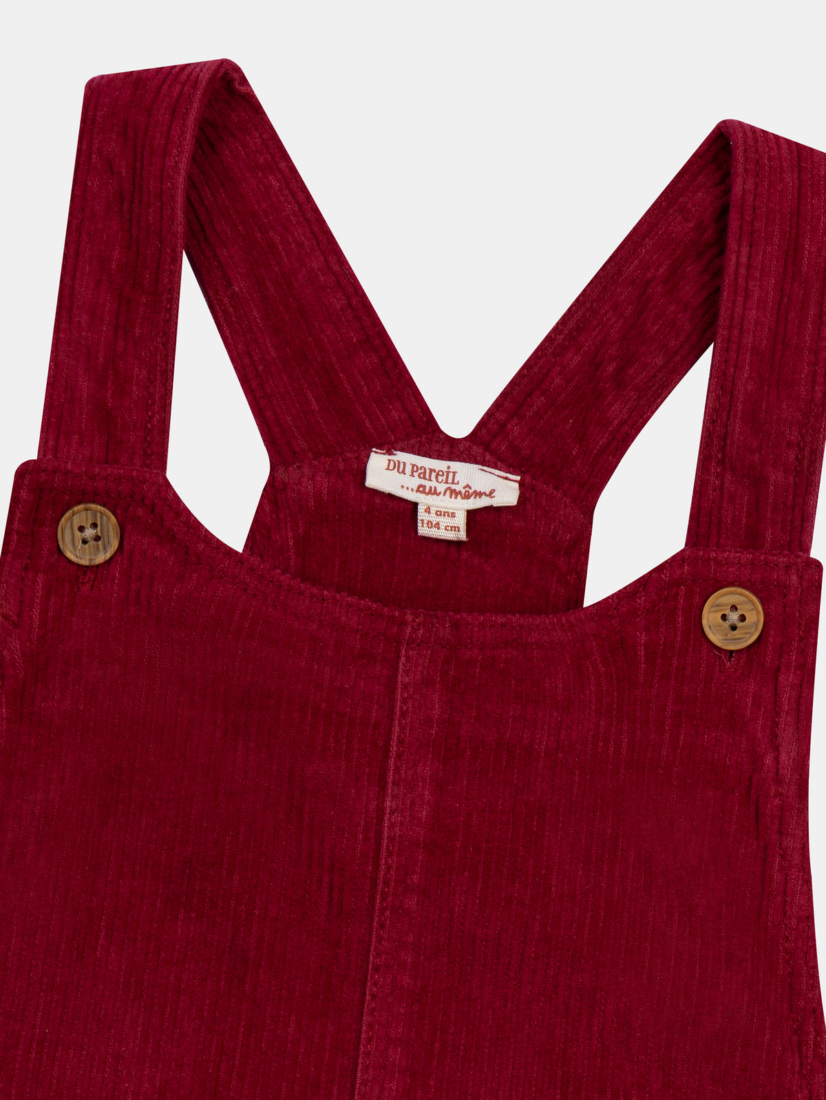 Red Velvet Overall Dress for Girls