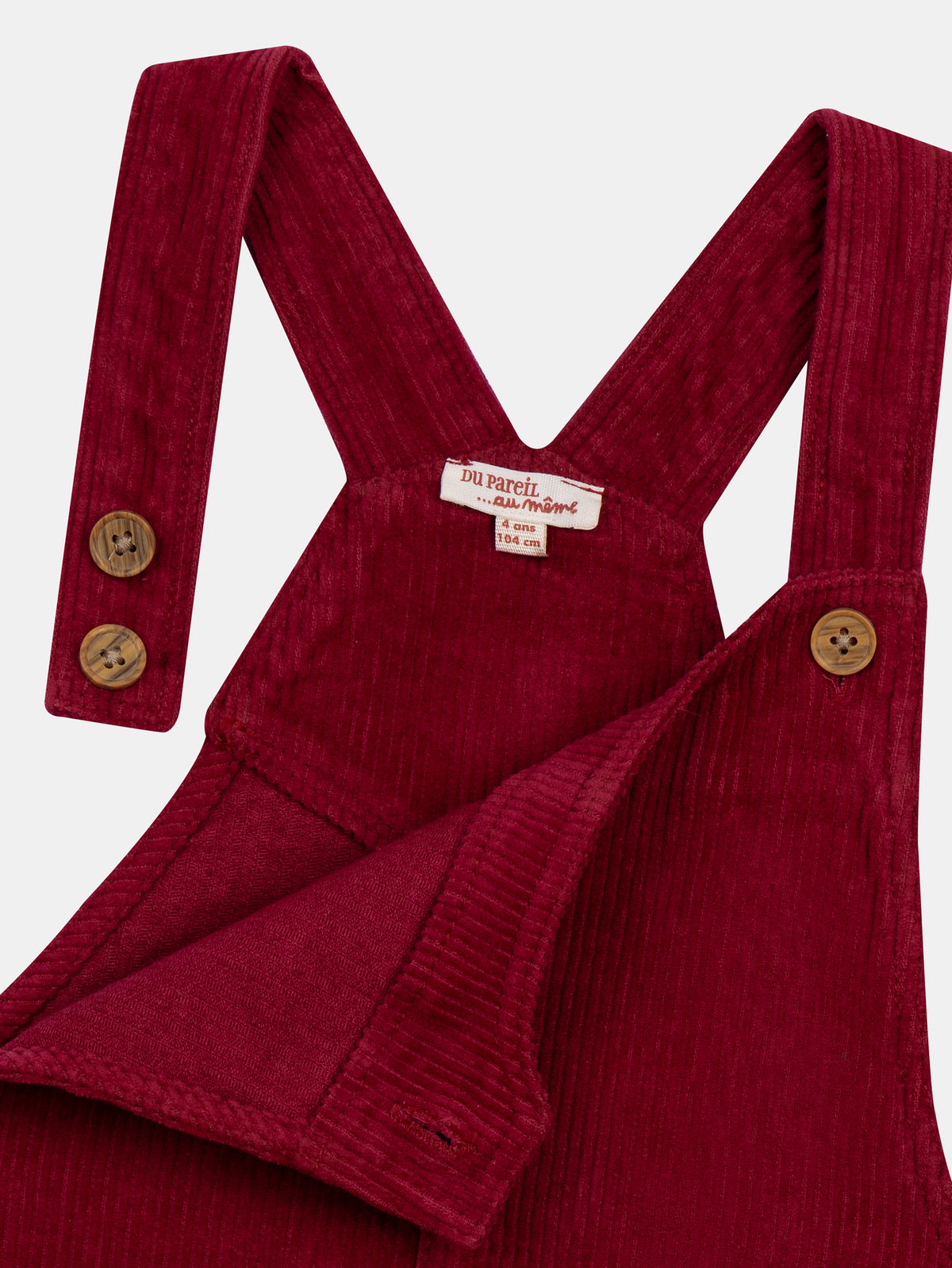 Red Velvet Overall Dress for Girls