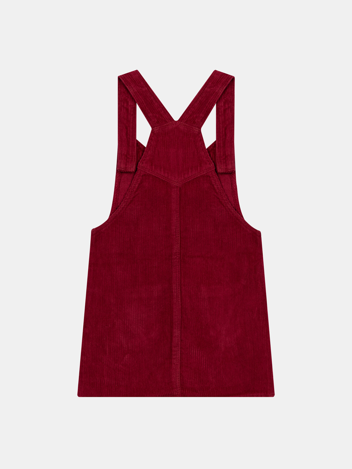 Red Velvet Overall Dress for Girls