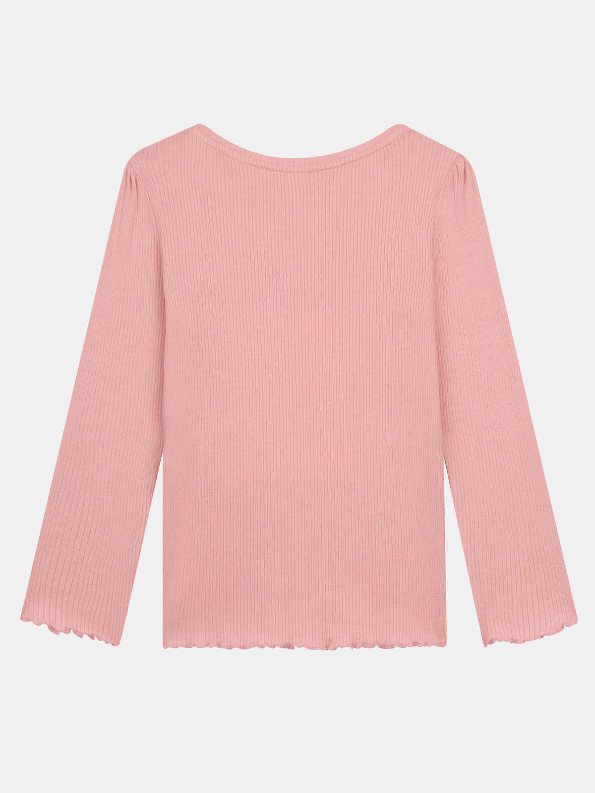 Pink Long Sleeve T-Shirt with Heart Embroidery for Girls