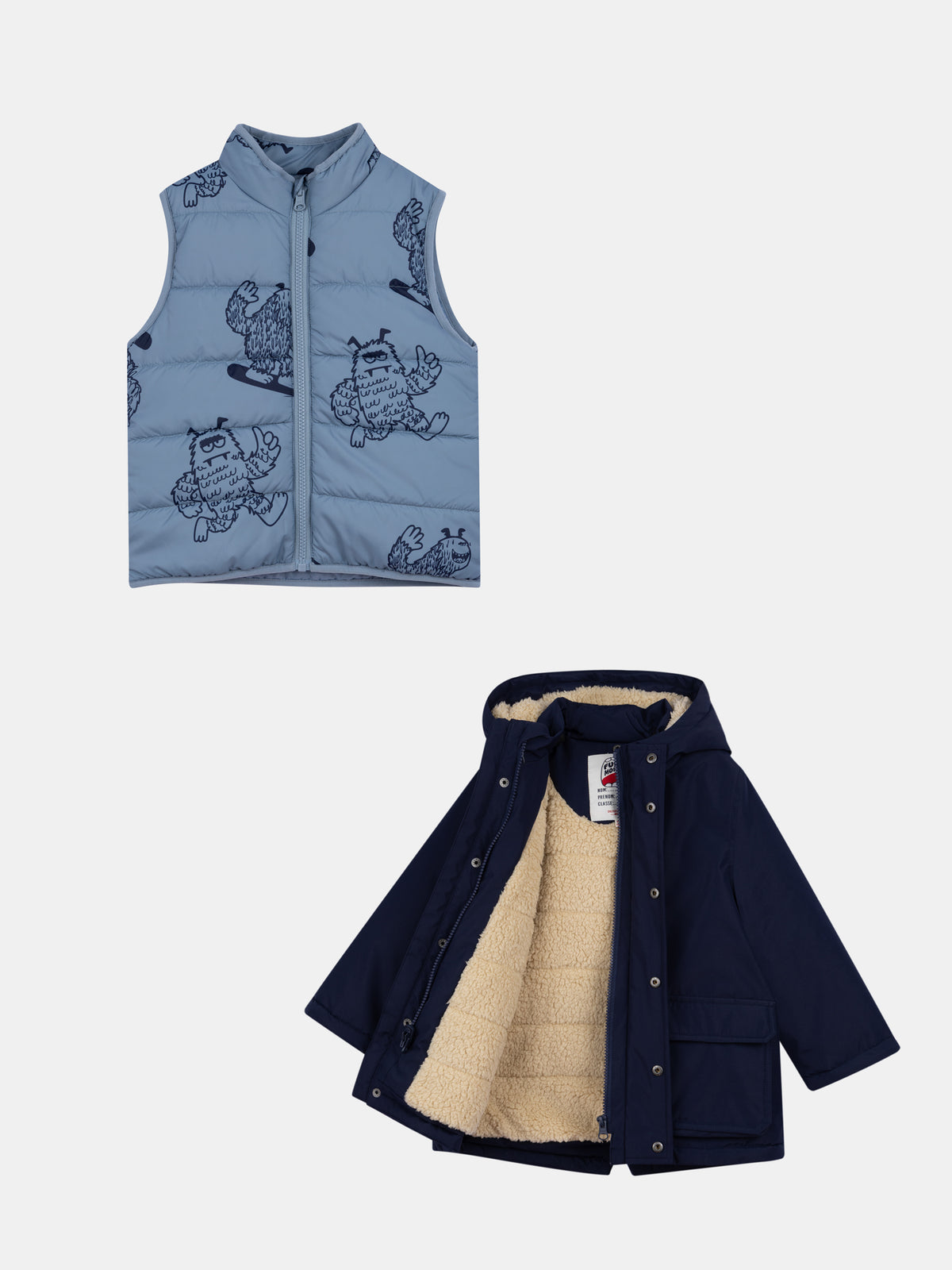 3-in-1 Parka and Blue Down Jacket for Boys