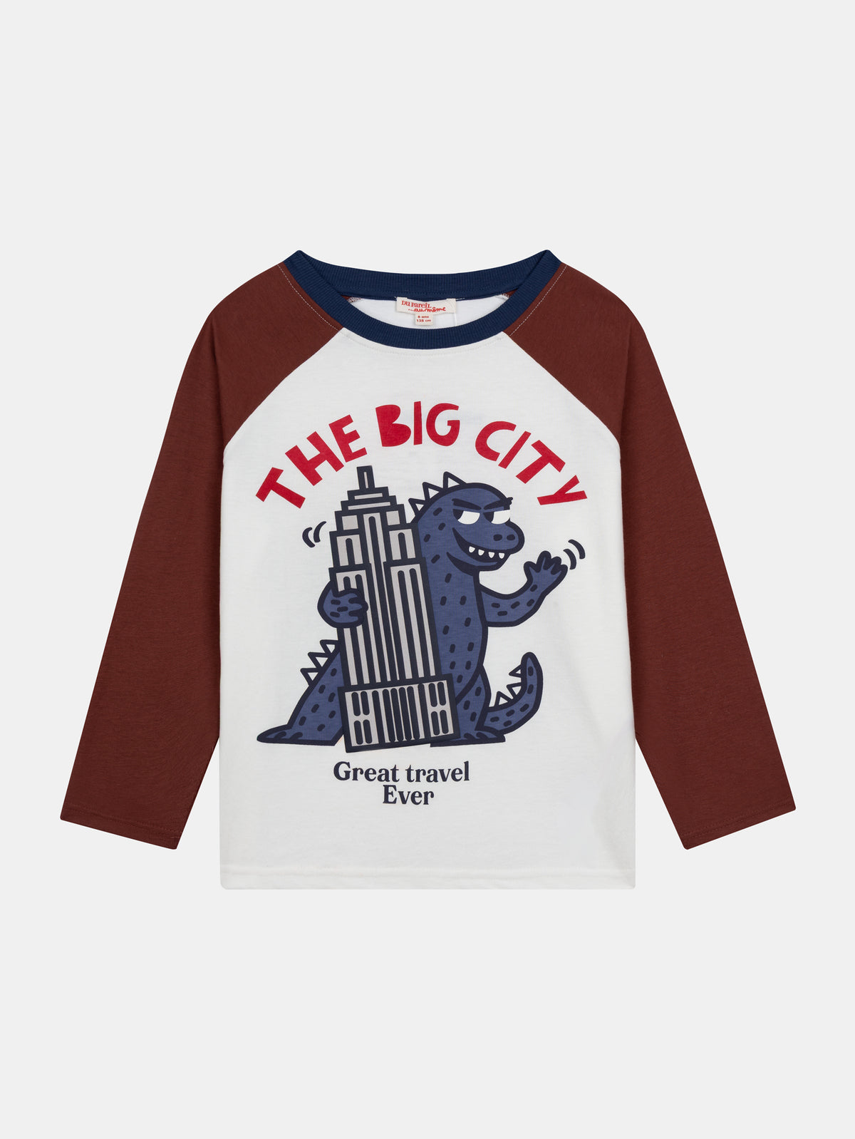Long Sleeve T-Shirt with Dinosaur Animation for Boys
