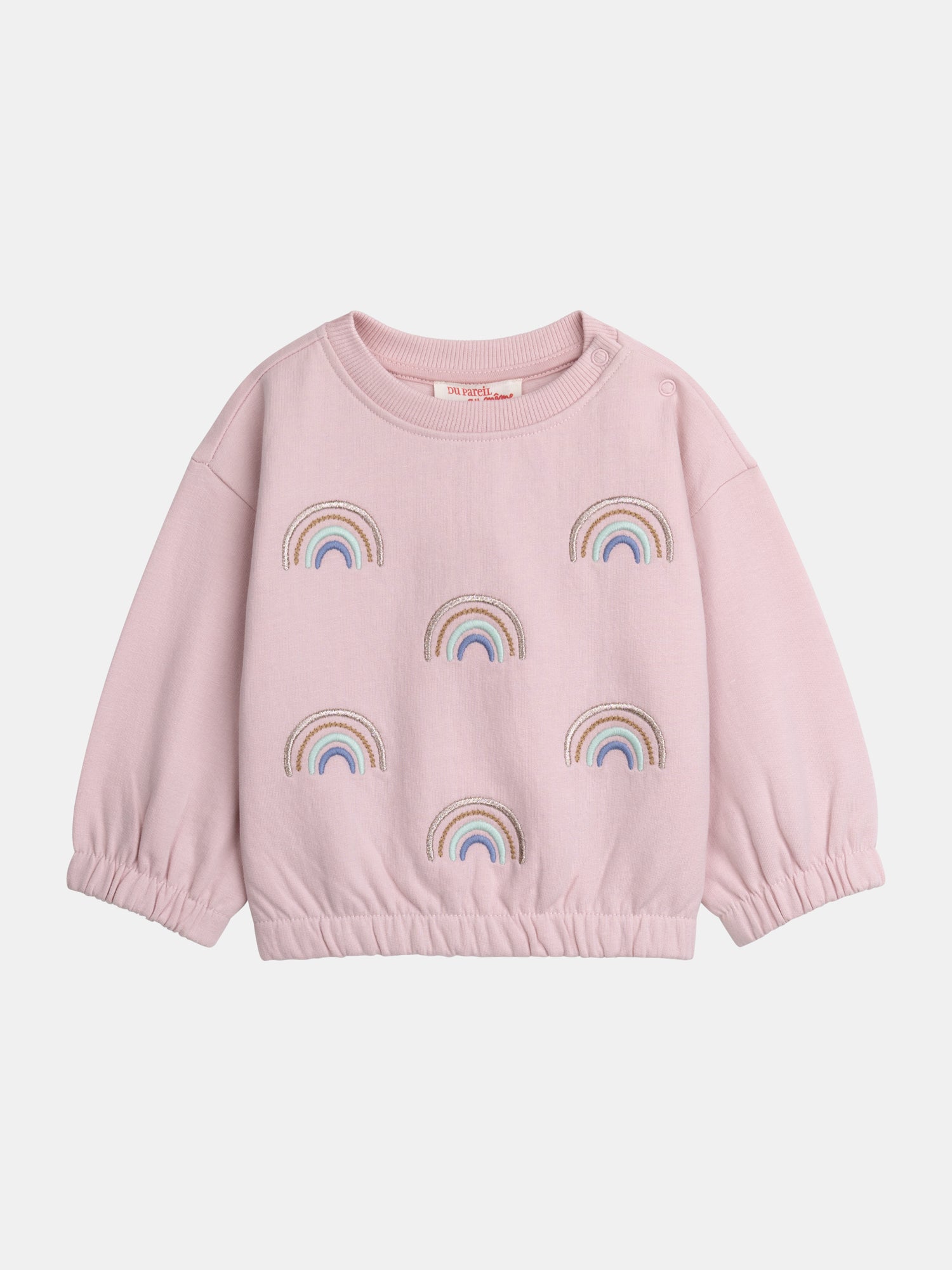 Pink sweatshirt and pants set "RAINBOW" for baby girl