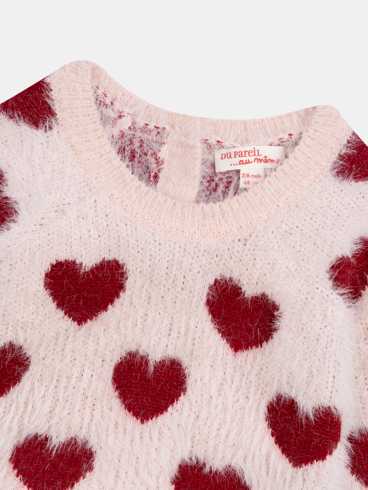 Pink chalk sweater with heart pattern for baby girl