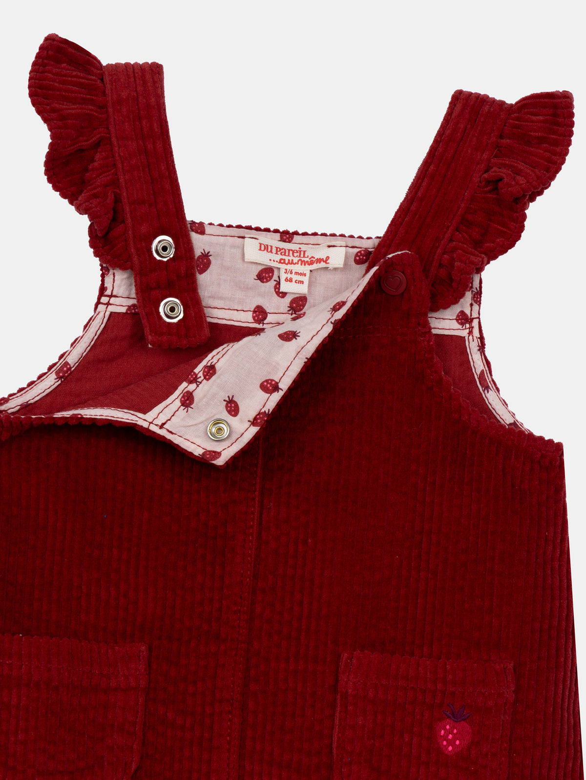 Red Corduroy Pinafore Dress for Baby Girl