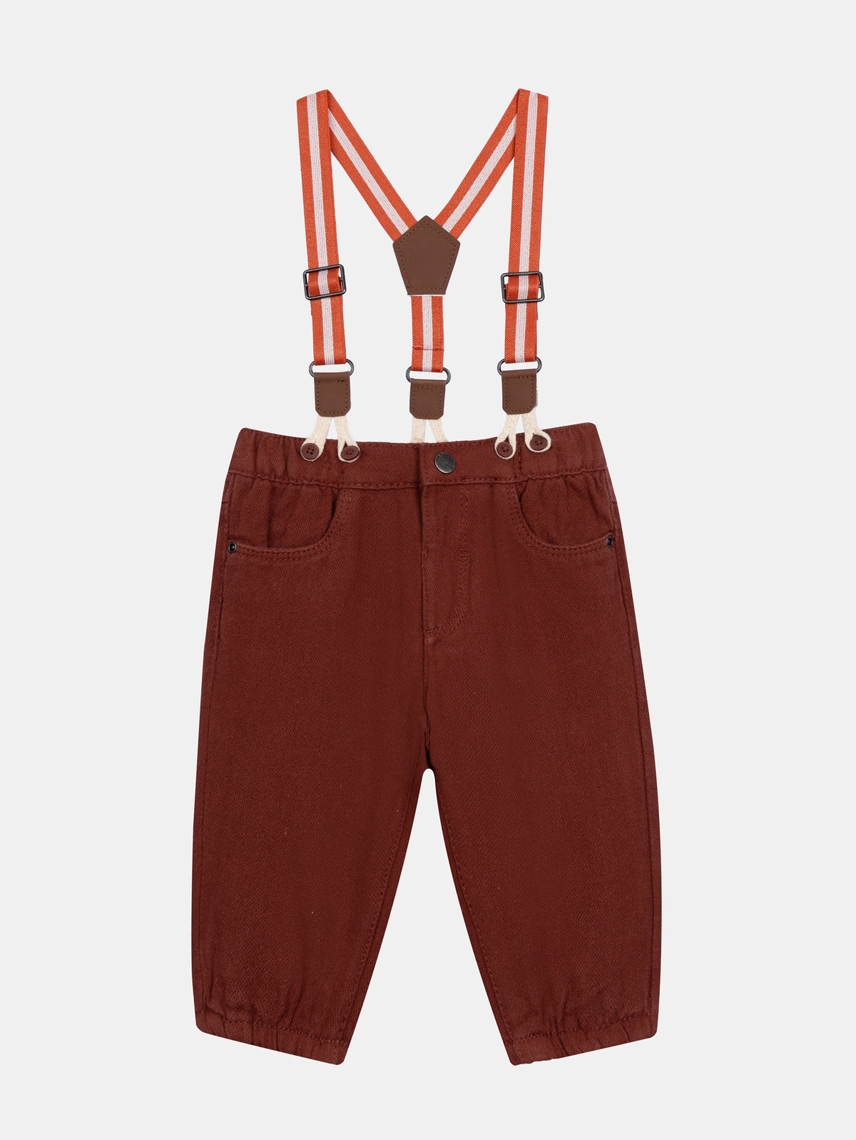 Morgon colored suspender pants for baby boy