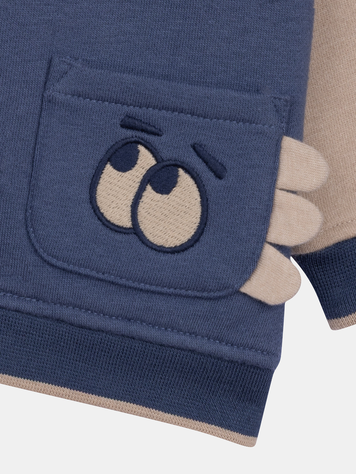 Ocean blue and greige vest for baby boy